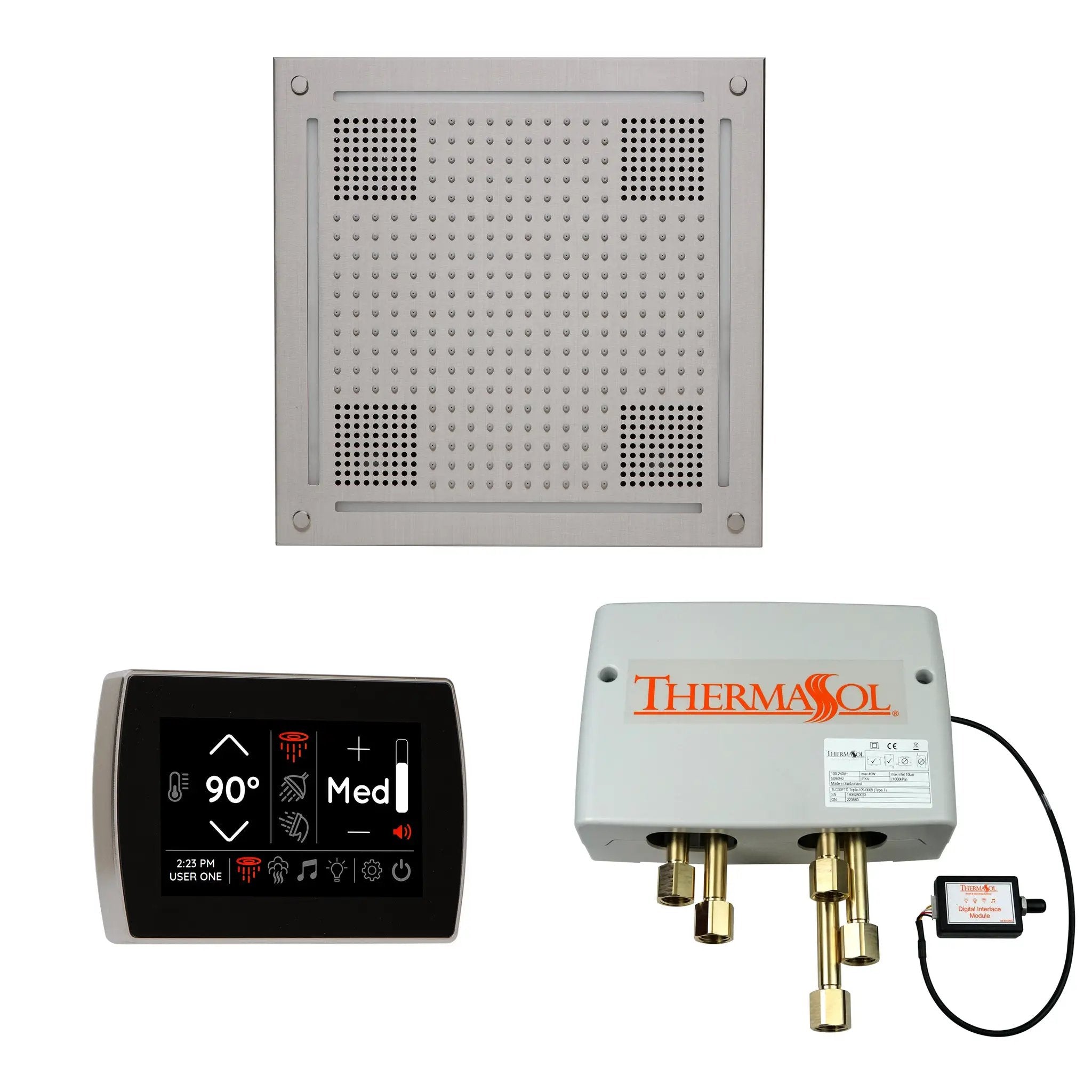 Thermasol The Wellness Hydrovive Shower Package with SignaTouch Square by Thermasol