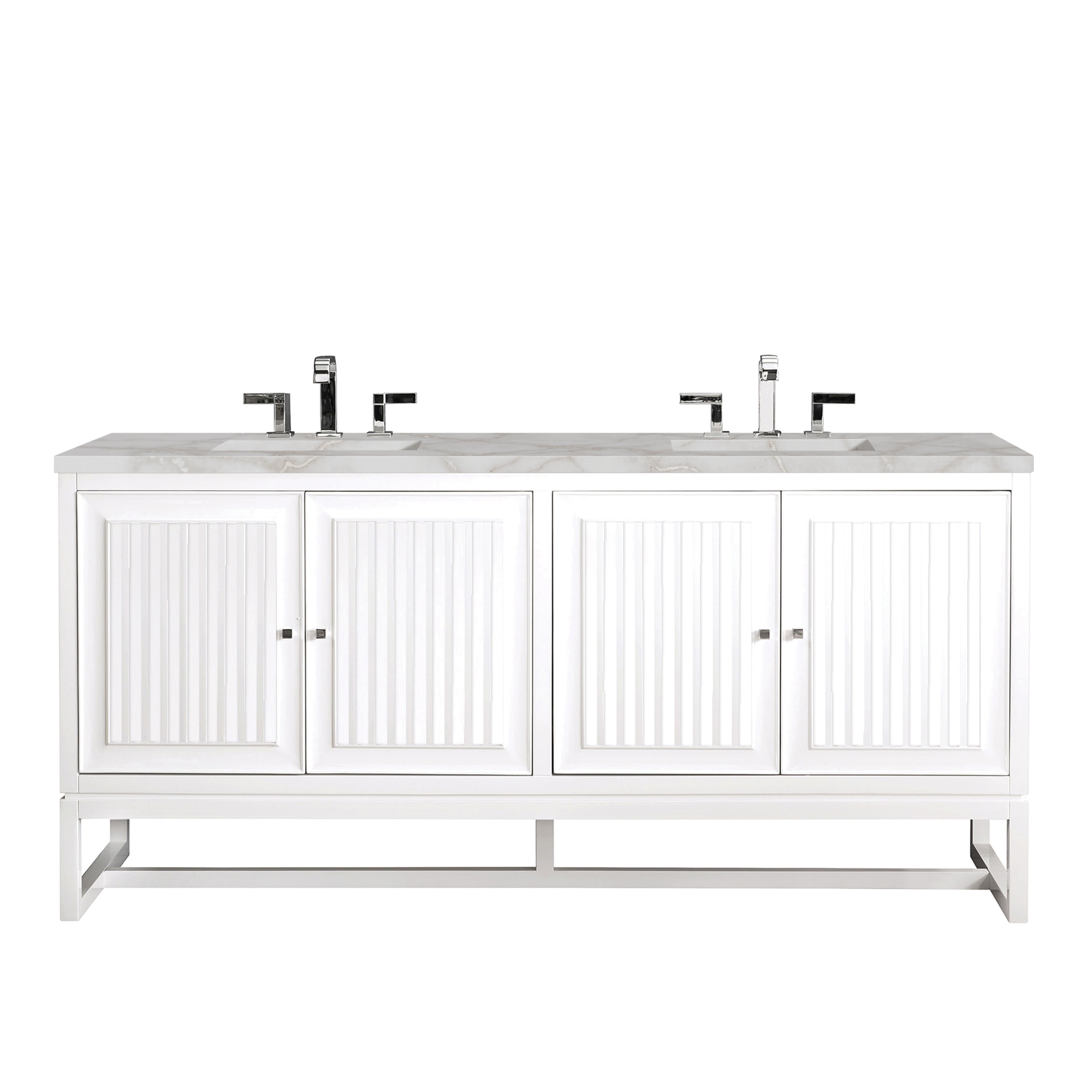 James Martin Vanities Athens 72" Double Vanity - Glossy White