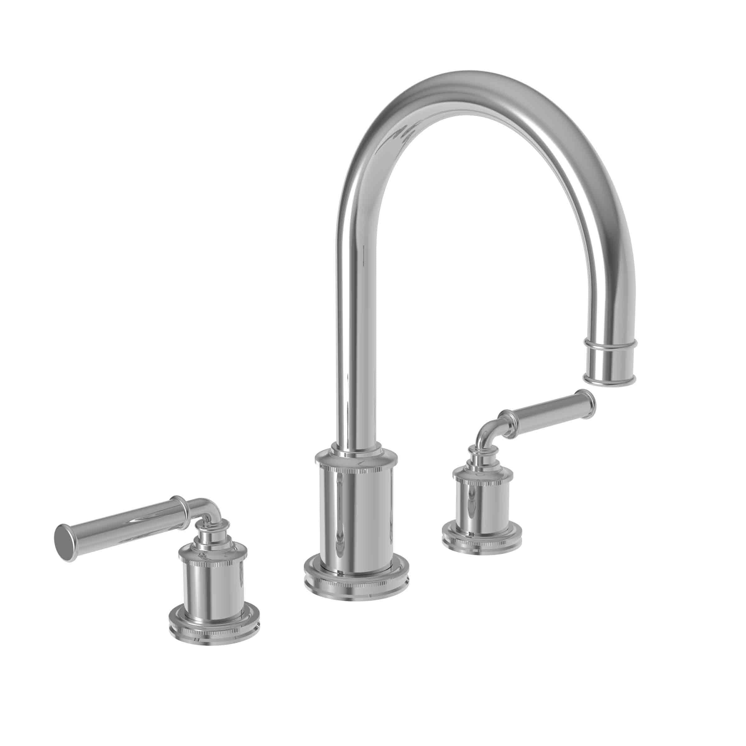 polished chrome lavatory faucet