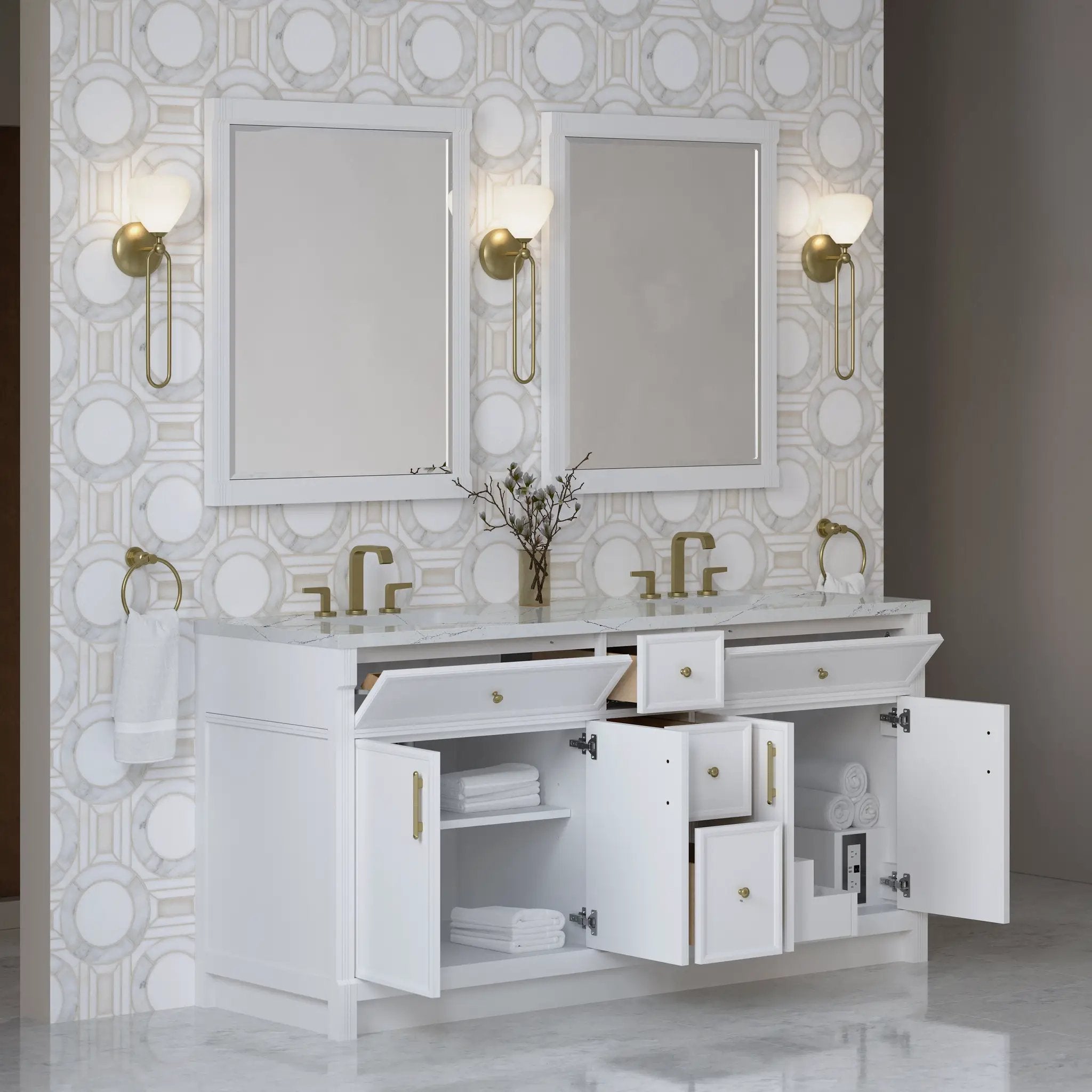 bright white vanity