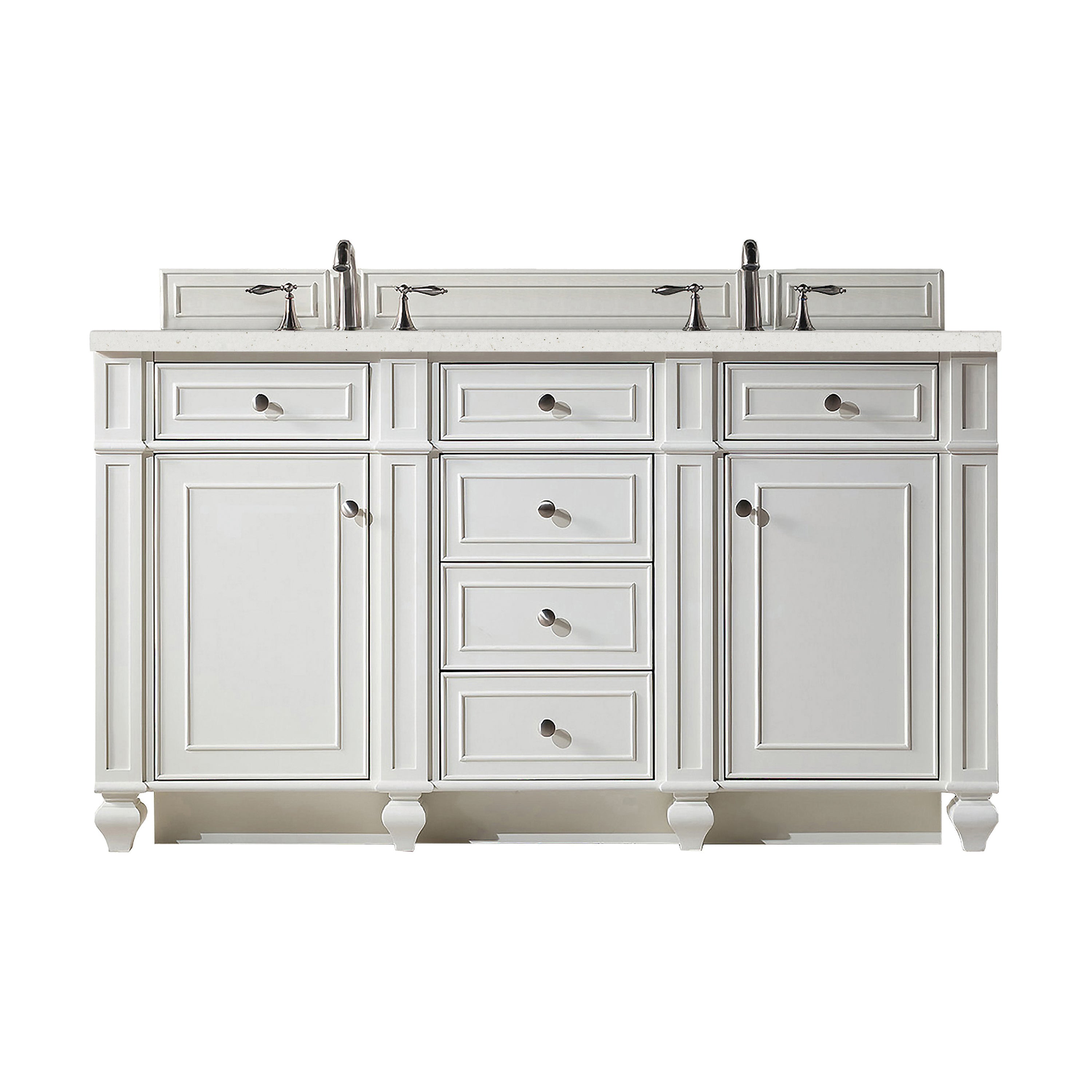James Martin Vanities Bristol 60" Double Vanity - Bright White