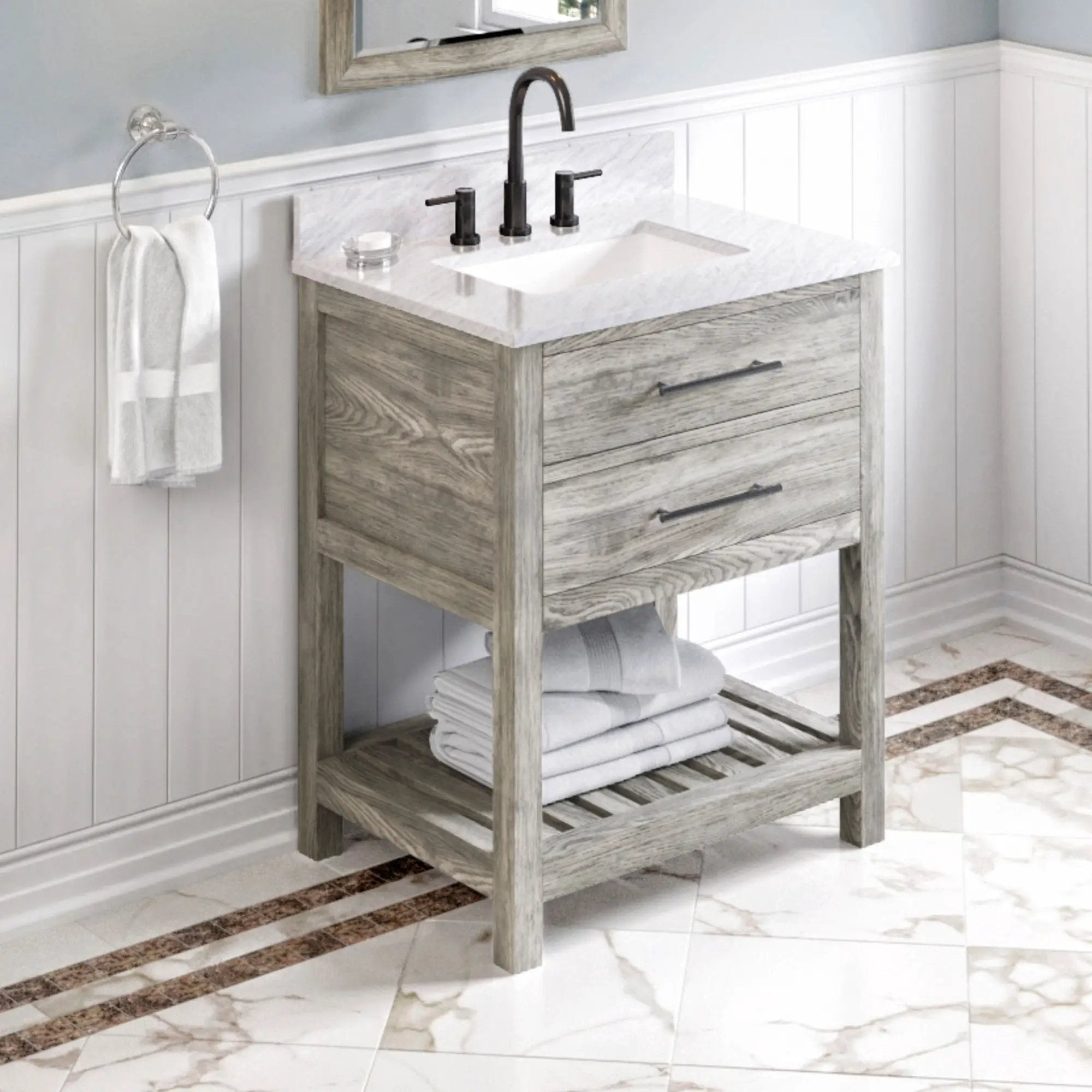 Jeffrey Alexander 30" Wavecrest Vanity Set by Jeffrey Alexander