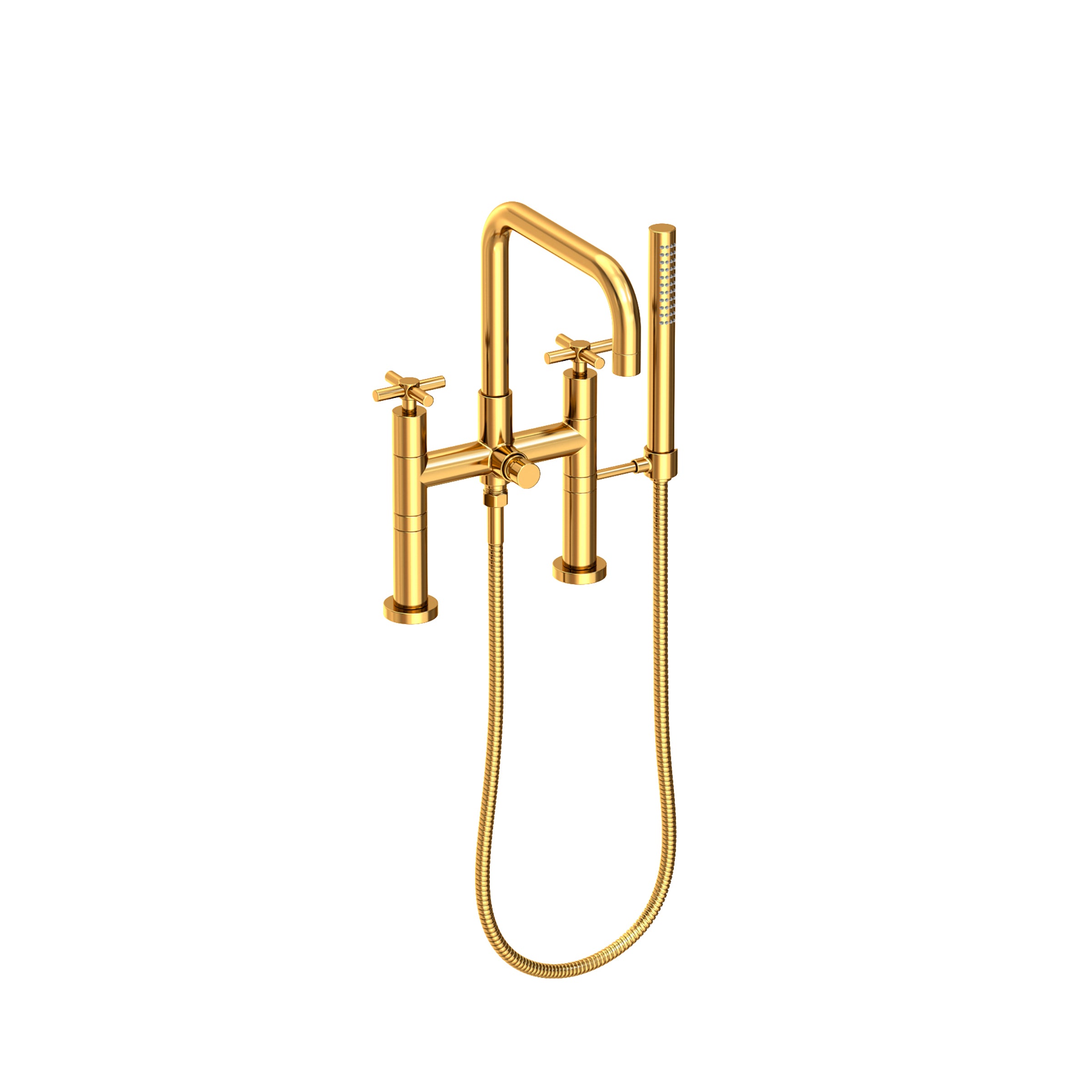Newport Brass East Square Exposed Tub & Hand Shower Set - Deck Mount