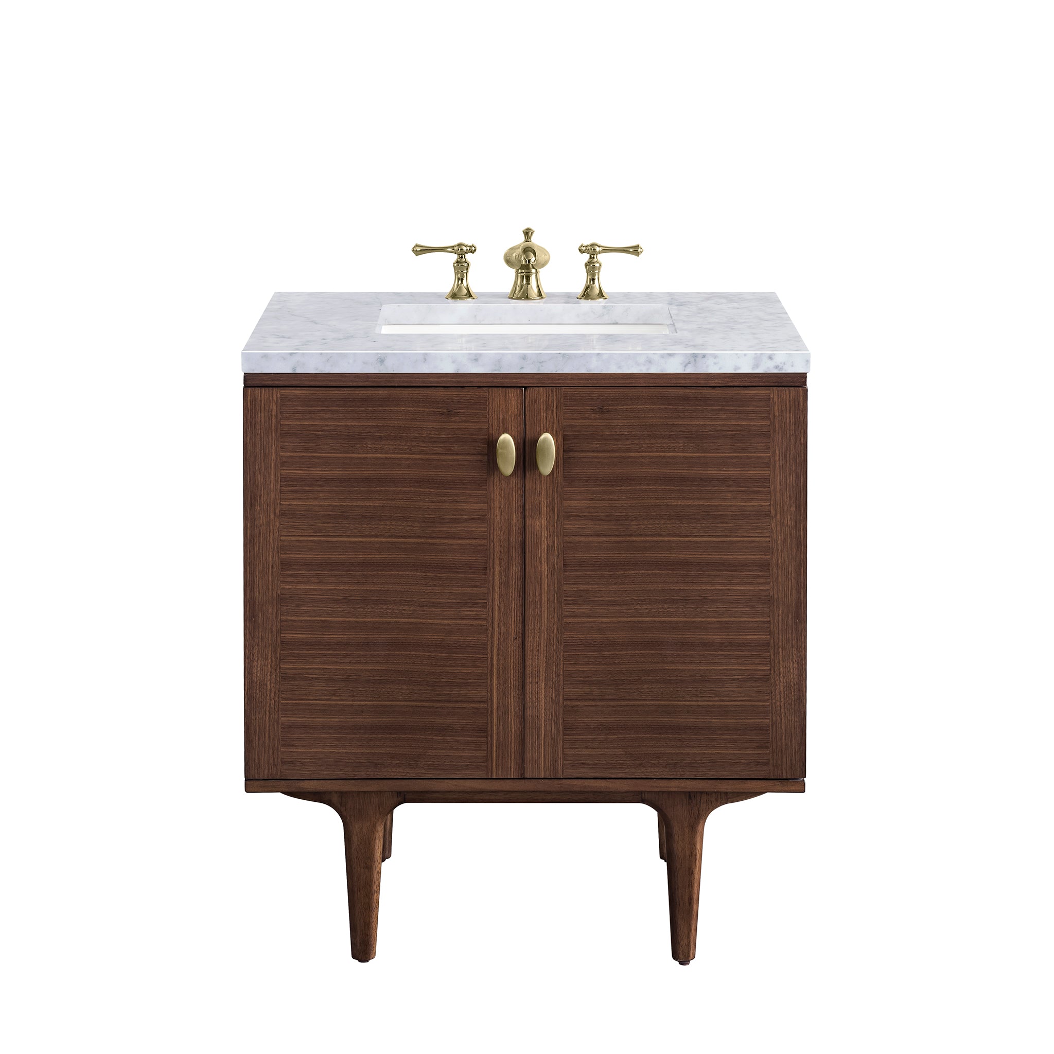 James Martin Vanities Amberly 30" Single Vanity - Mid-Century Walnut