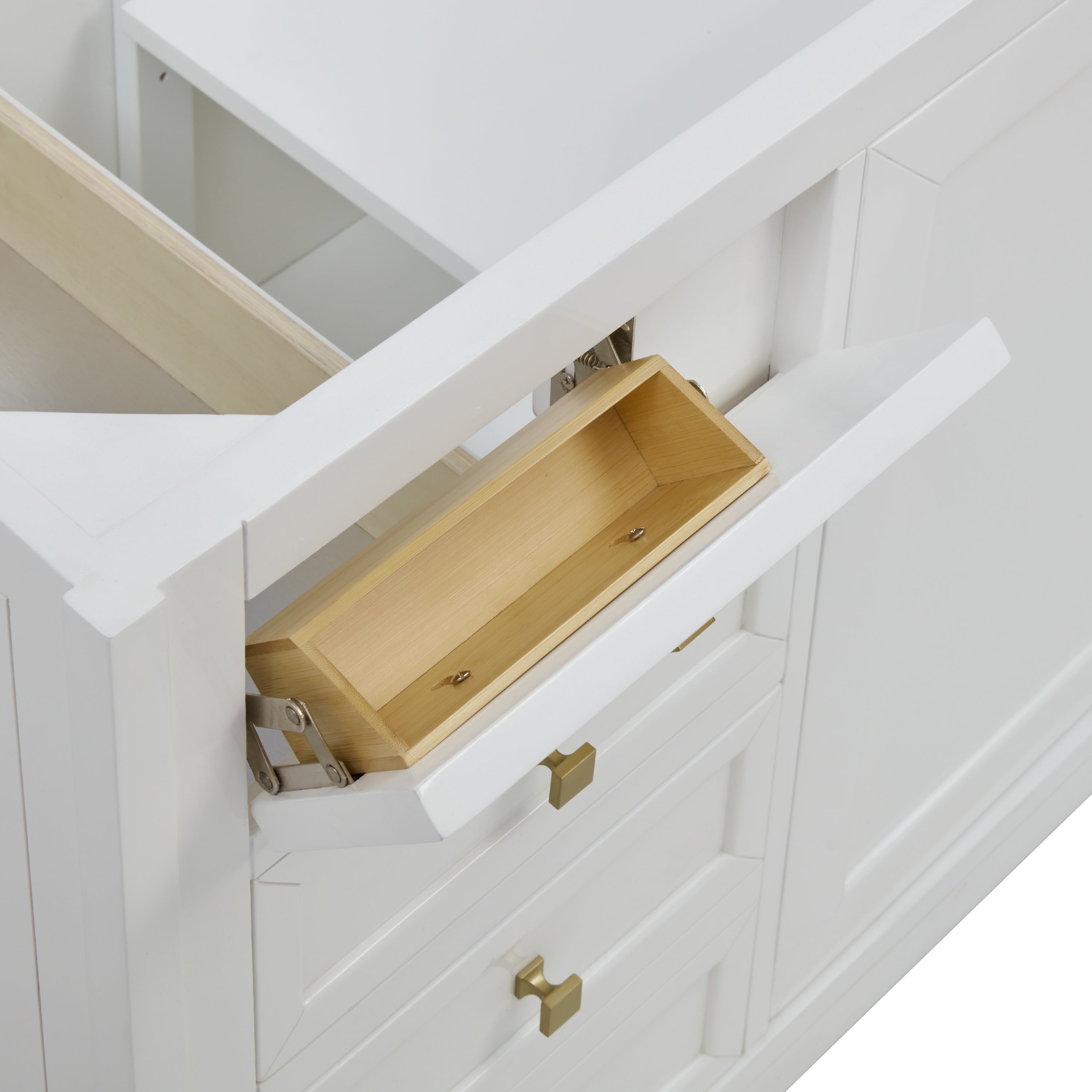 glossy white vanity