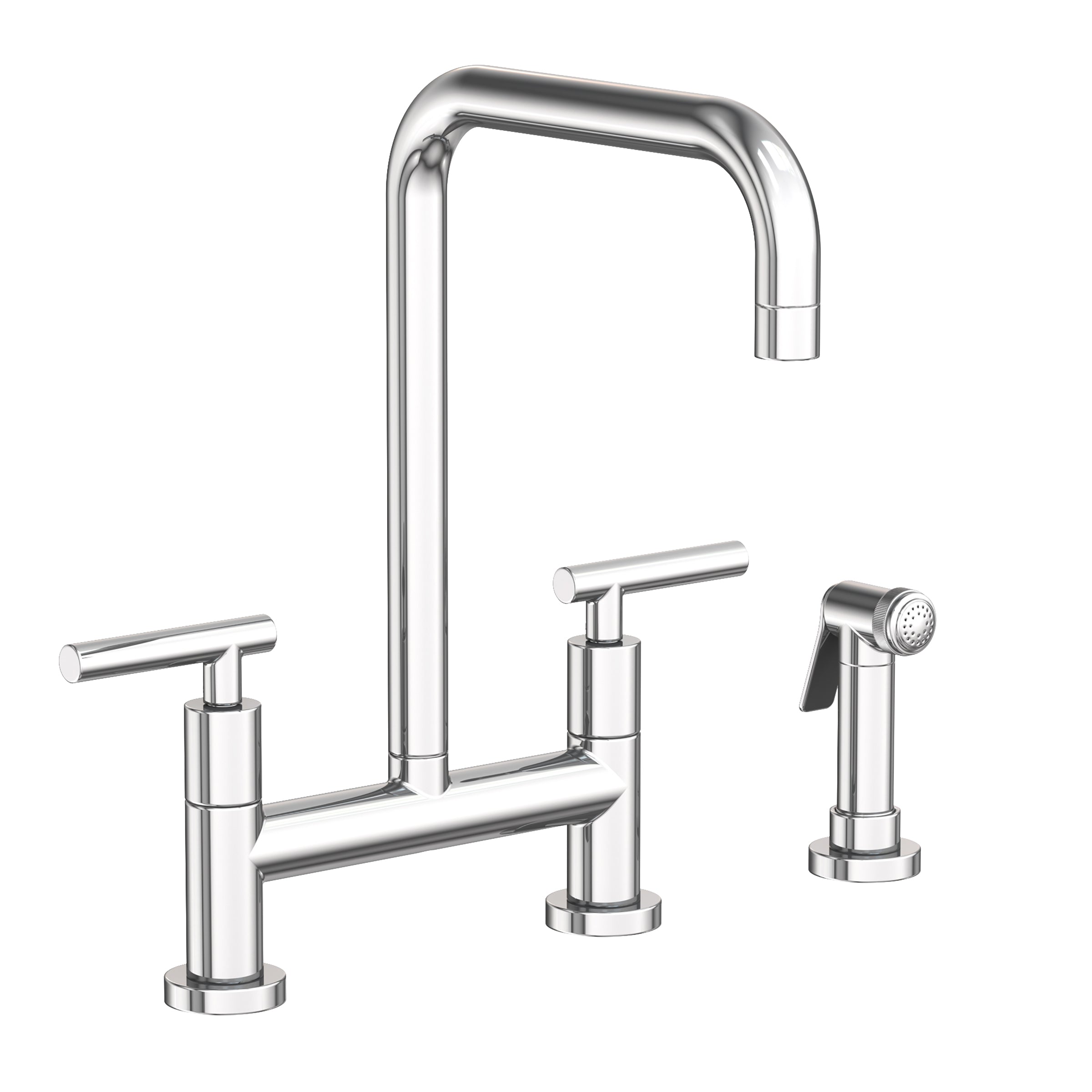 polished chrome bridge faucet