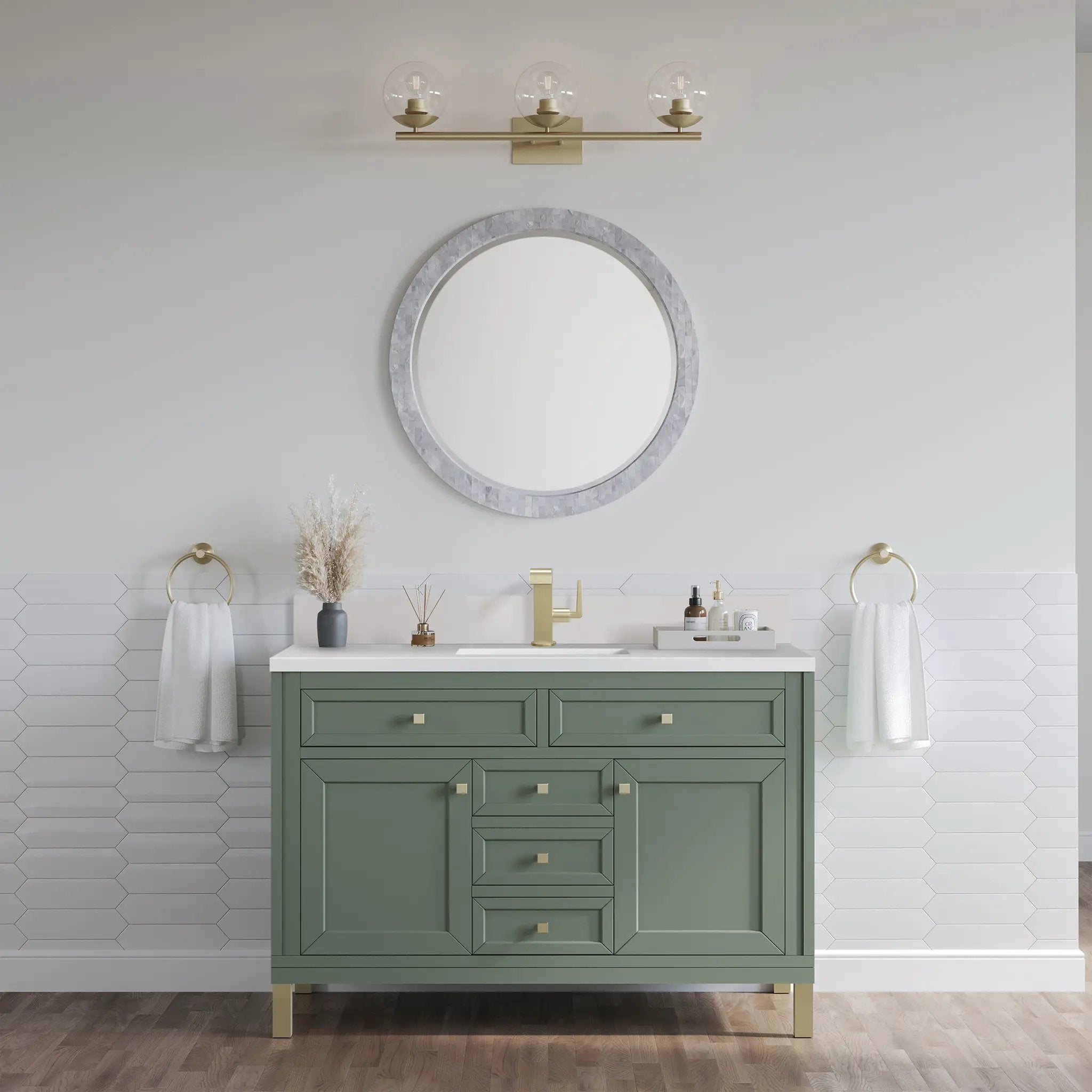 smokey celadon vanity
