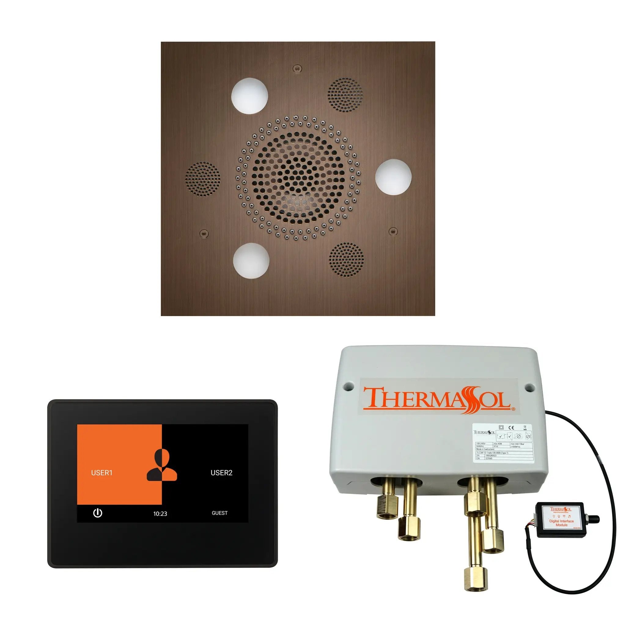 Thermasol The Wellness Shower Package with 7" ThermaTouch Square by Thermasol