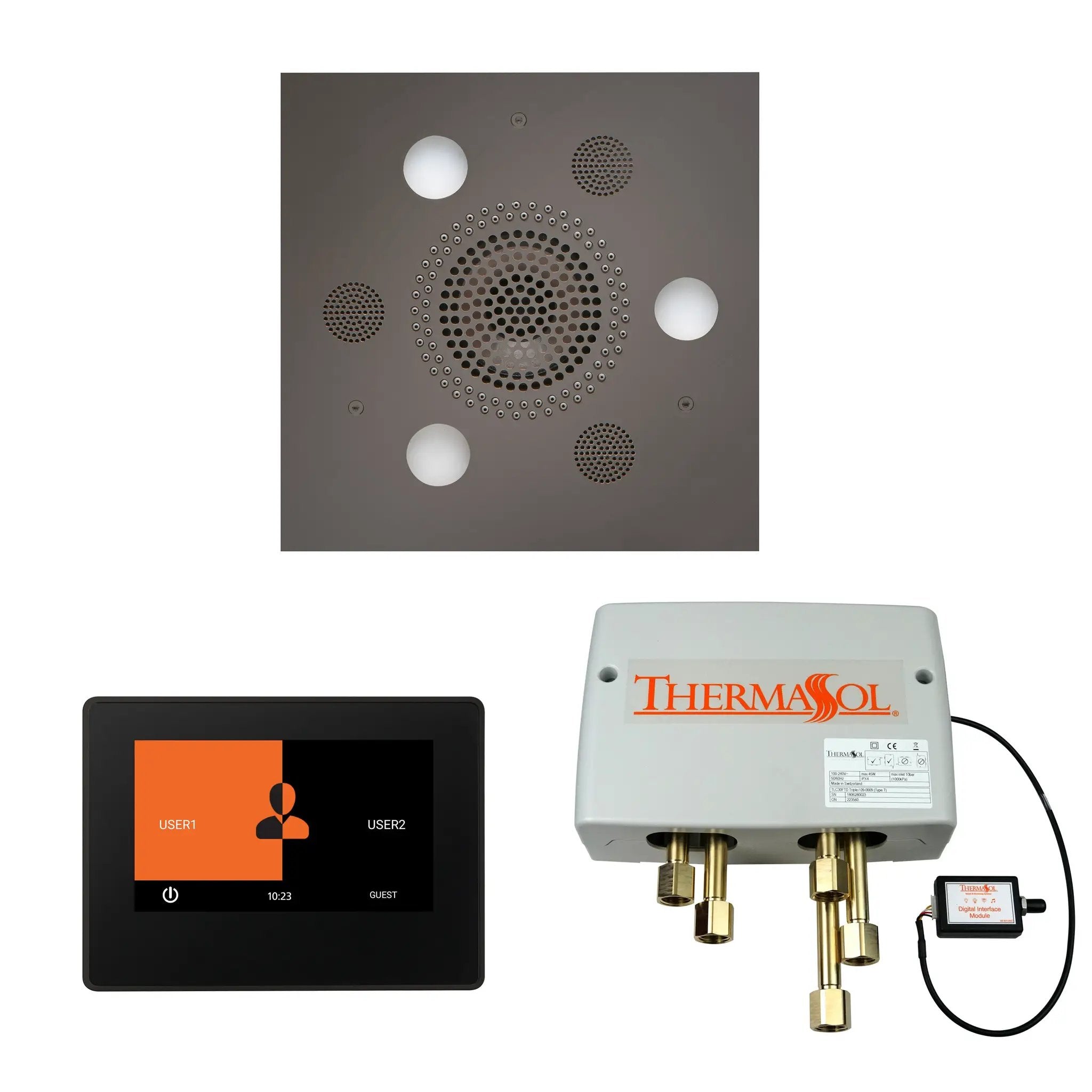 Thermasol The Wellness Shower Package with 7" ThermaTouch Square by Thermasol