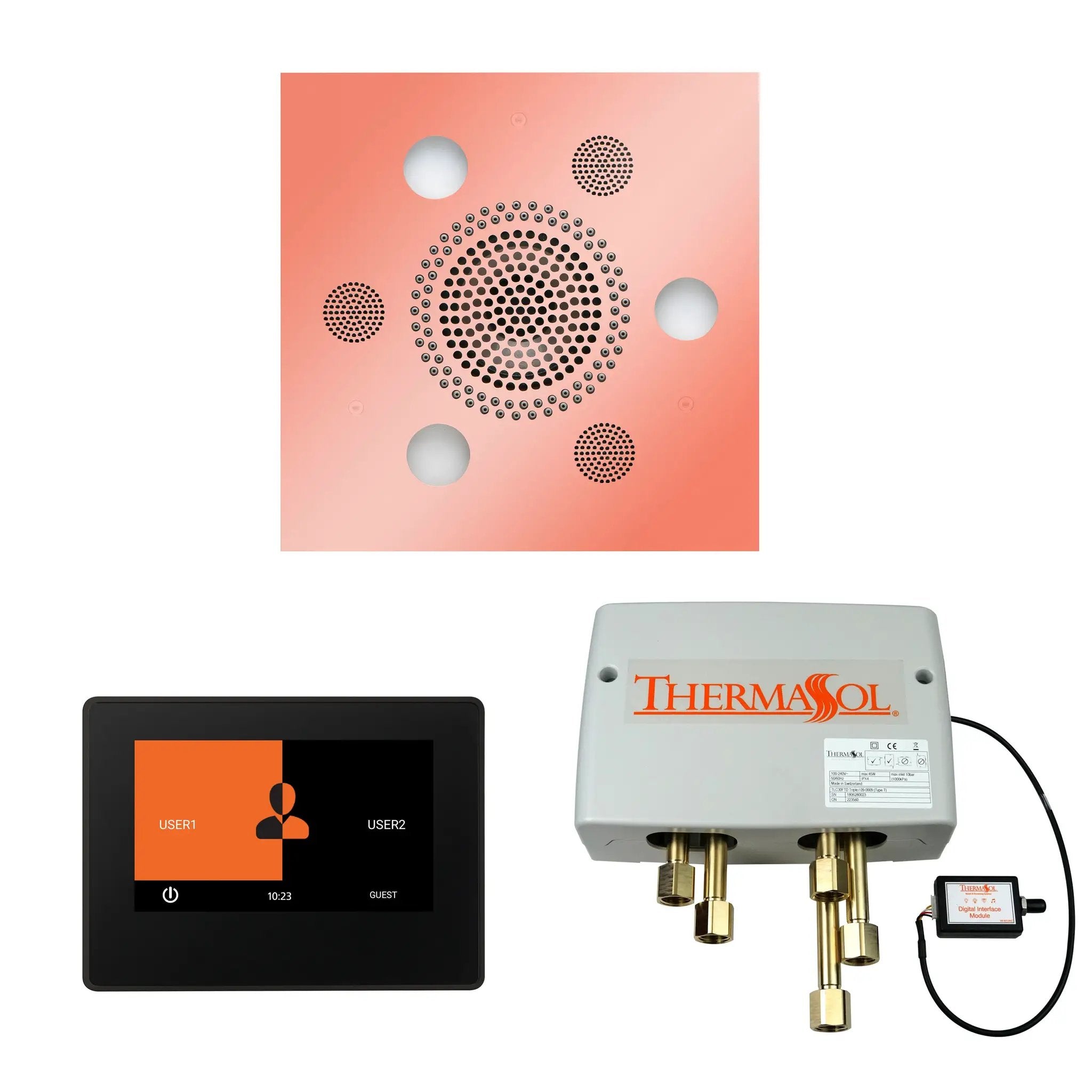 Thermasol The Wellness Shower Package with 7" ThermaTouch Square by Thermasol