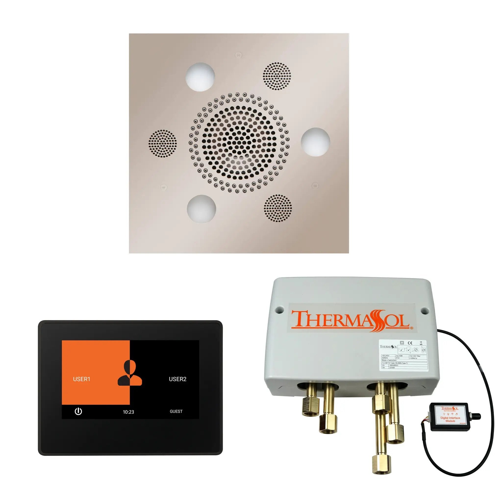 Thermasol The Wellness Shower Package with 7" ThermaTouch Square by Thermasol