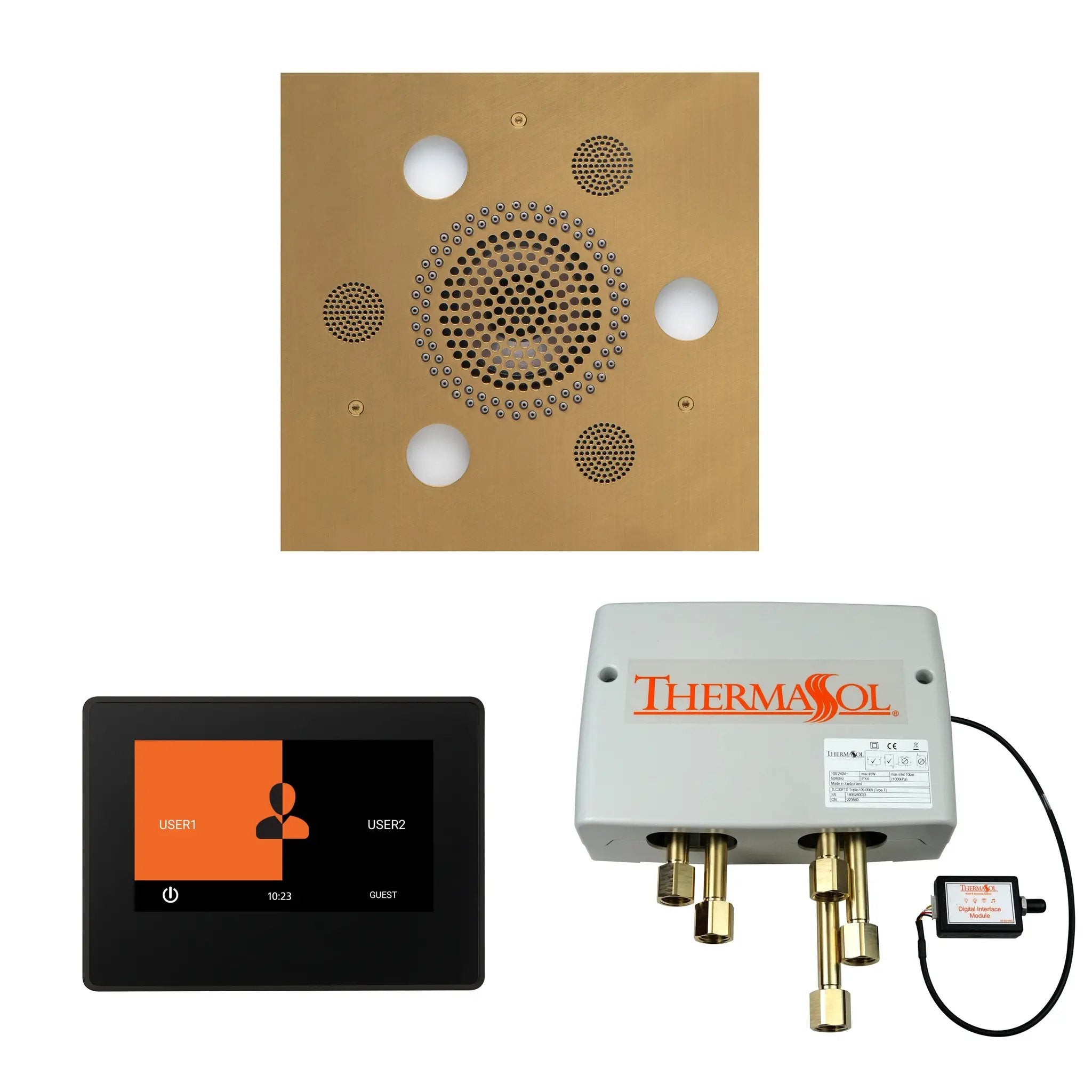 Thermasol The Wellness Shower Package with 7" ThermaTouch Square by Thermasol
