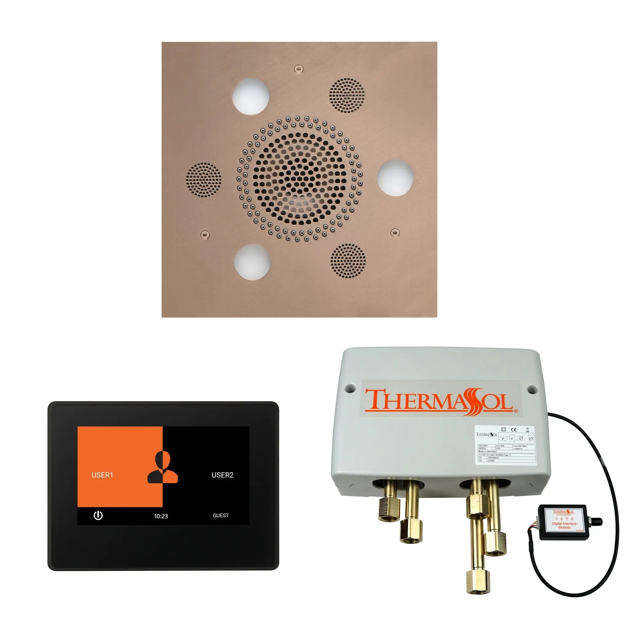 Thermasol The Wellness Shower Package with 7" ThermaTouch Square by Thermasol