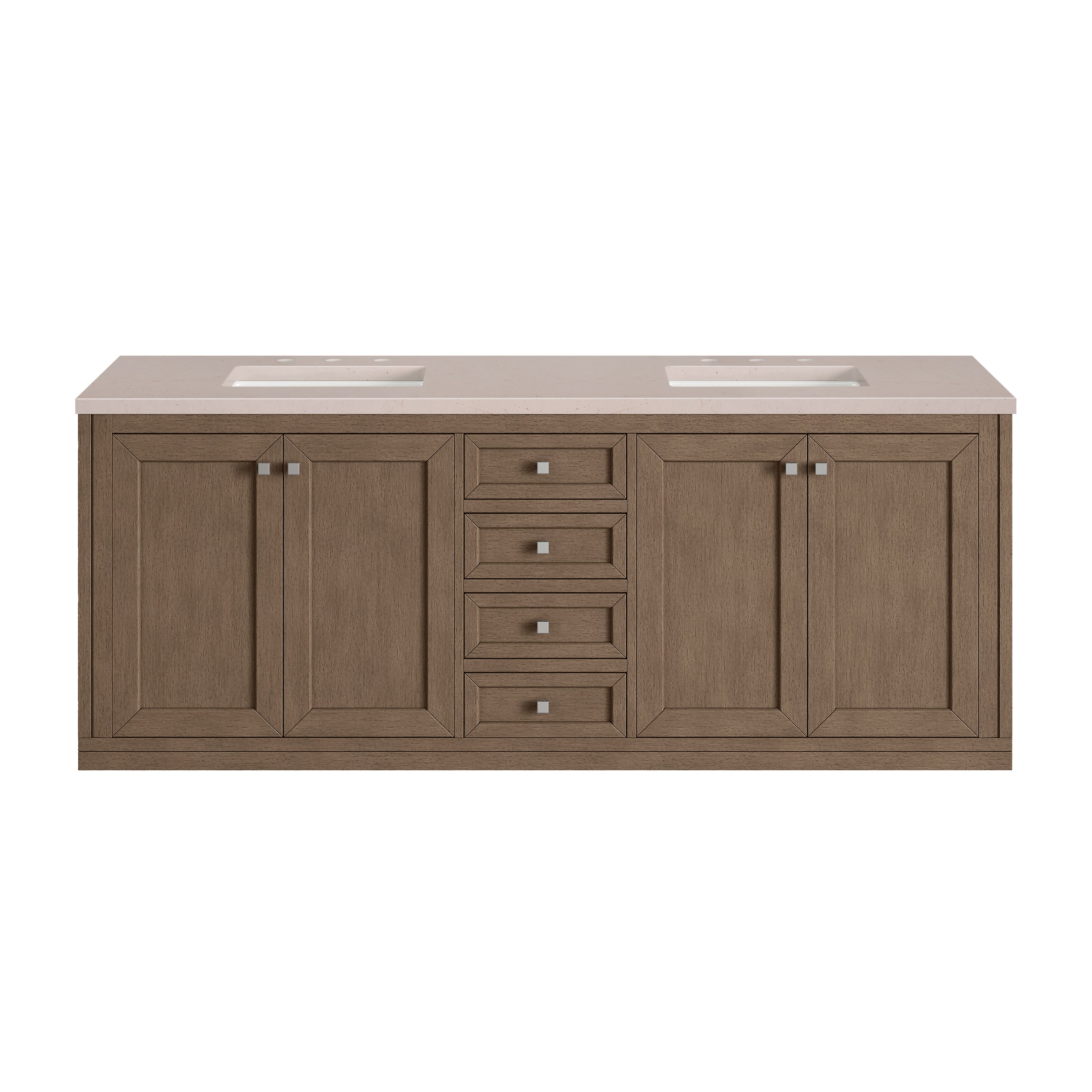 James Martin Vanities Chicago 72" Double Vanity - Whitewashed Walnut