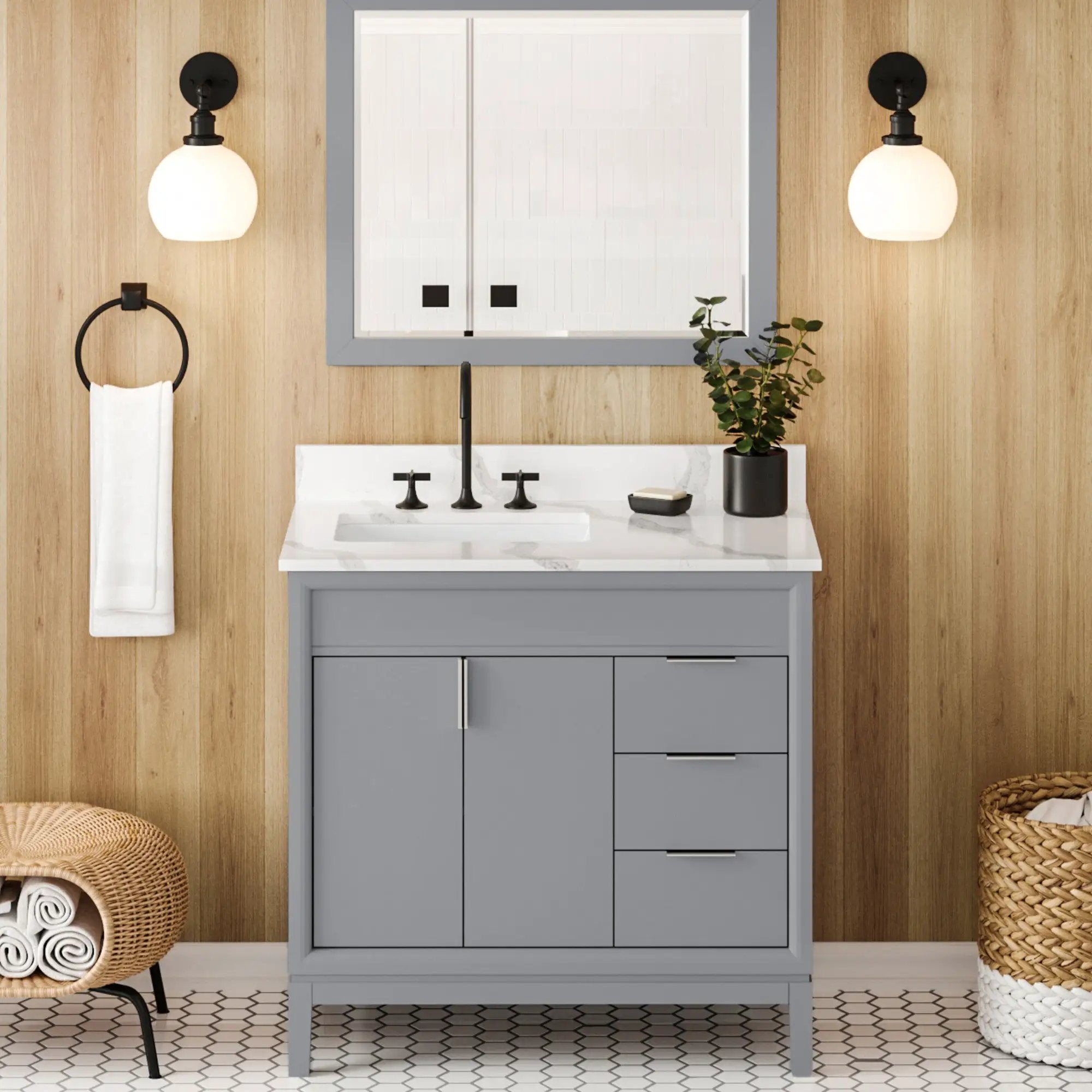 Jeffrey Alexander 36" Theodora Vanity Set by Jeffrey Alexander