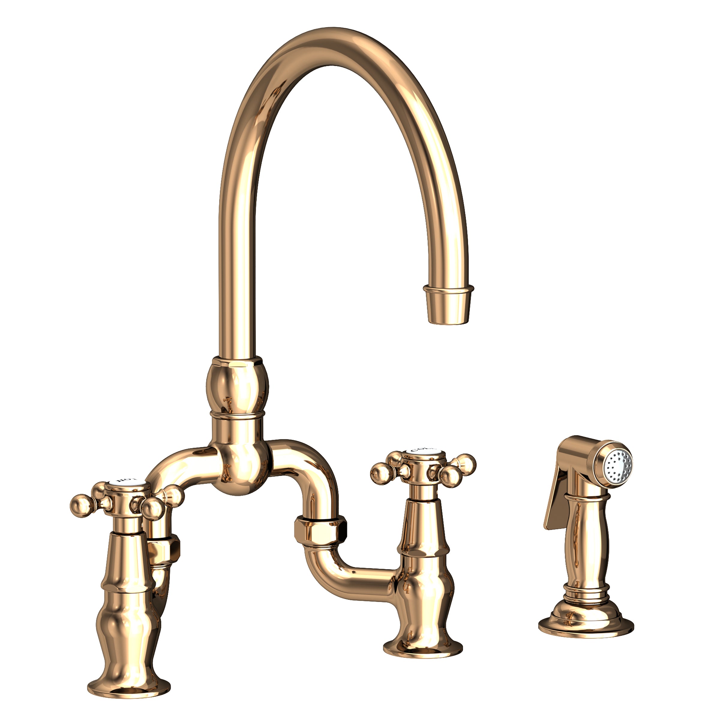 Newport Brass Chesterfield Kitchen Bridge Faucet with Side Spray