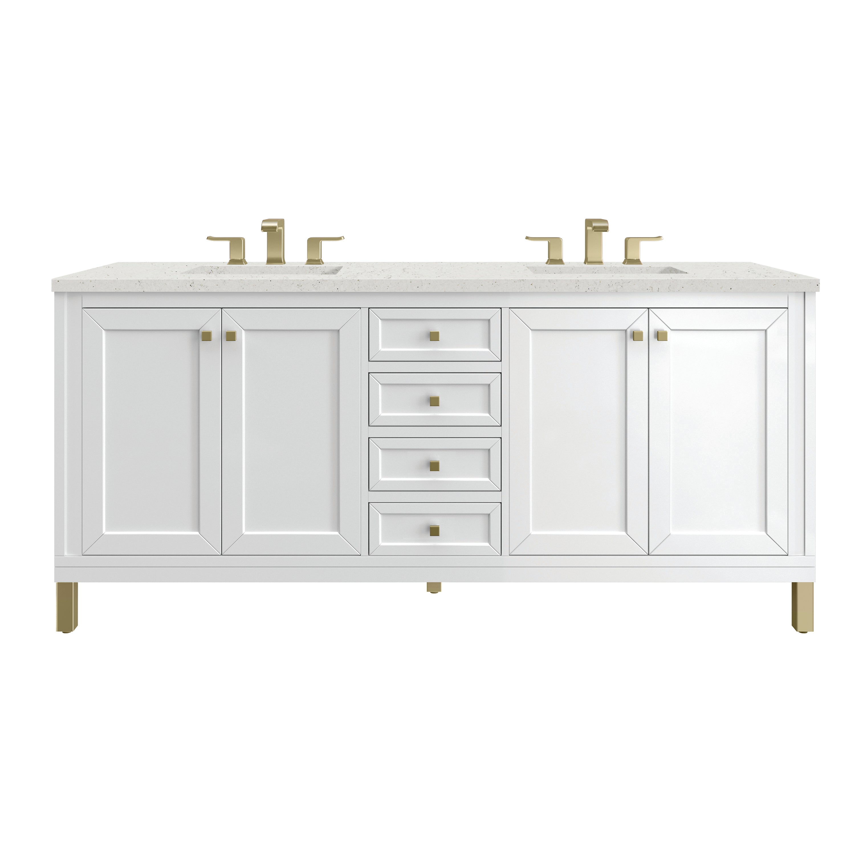 James Martin Vanities Chicago 72" Double Vanity - Glossy White