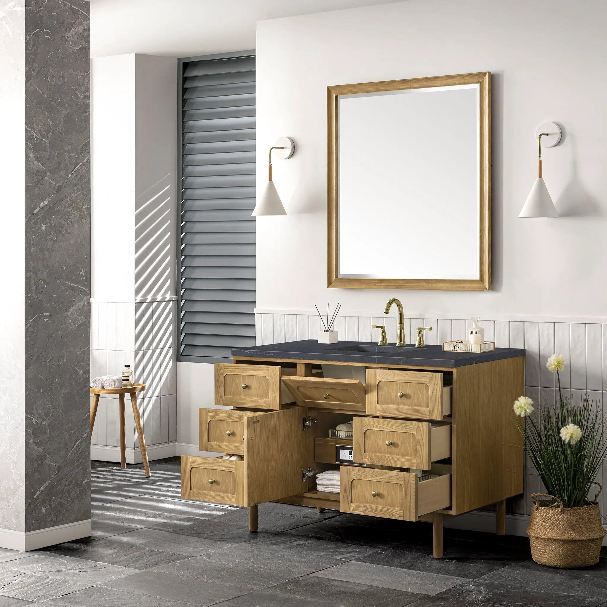 light natural oak vanity