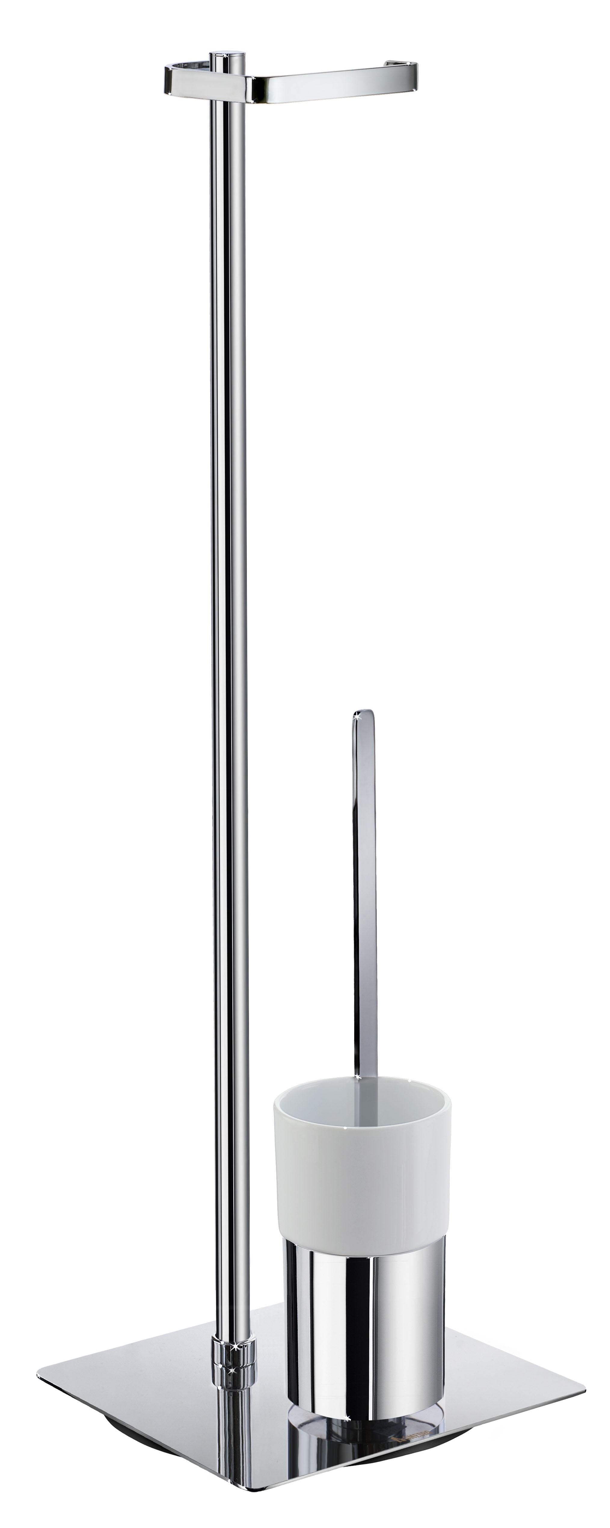 polished chrome toilet roll holder