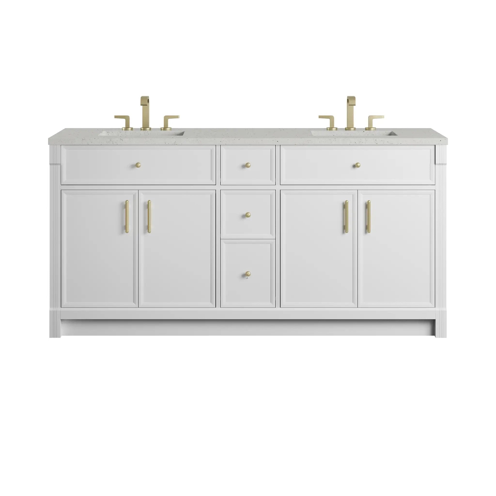James Martin Bellshire 72" Double Vanity Set - Bright White by James Martin Vanities