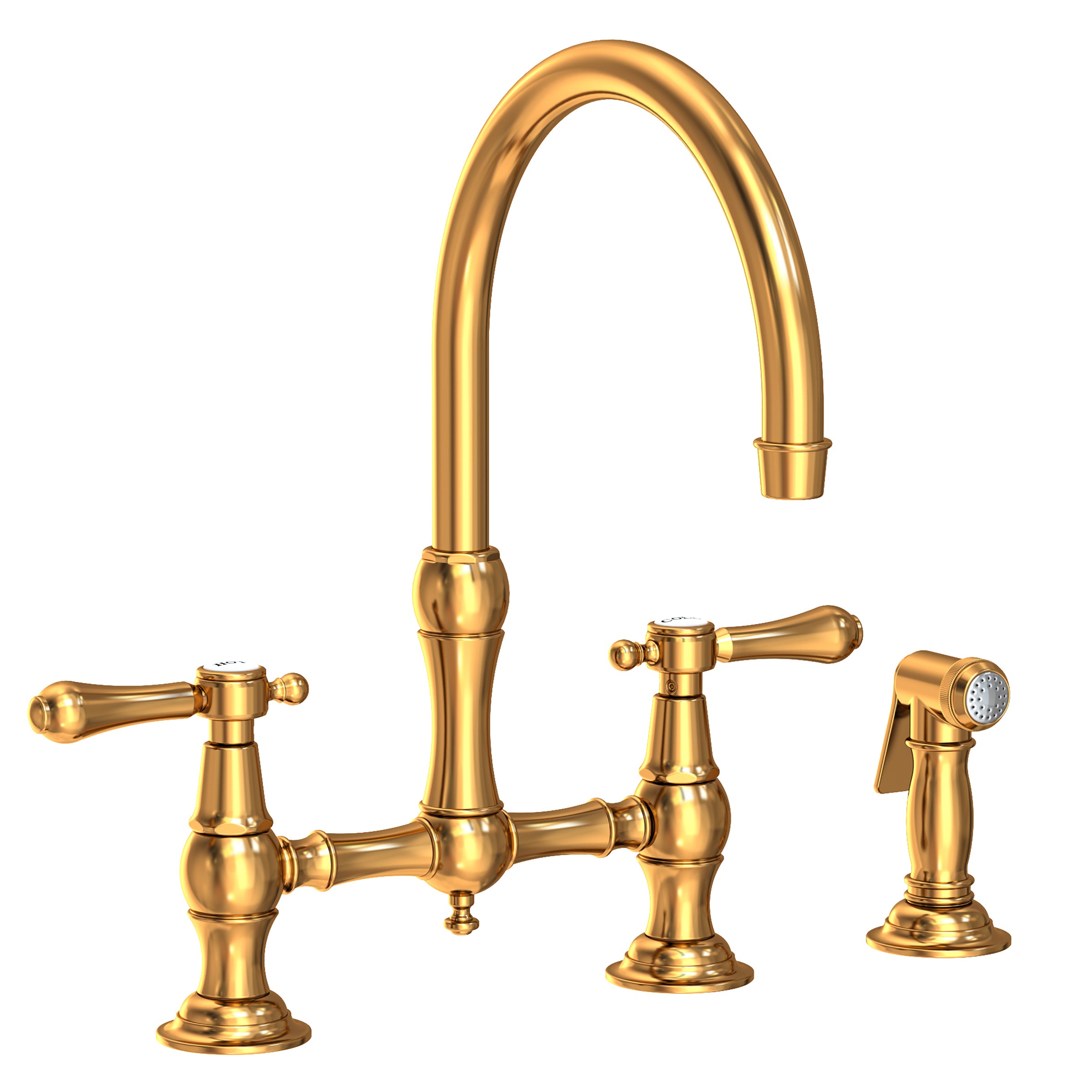 Newport Brass Chesterfield Kitchen Bridge Faucet with Side Spray