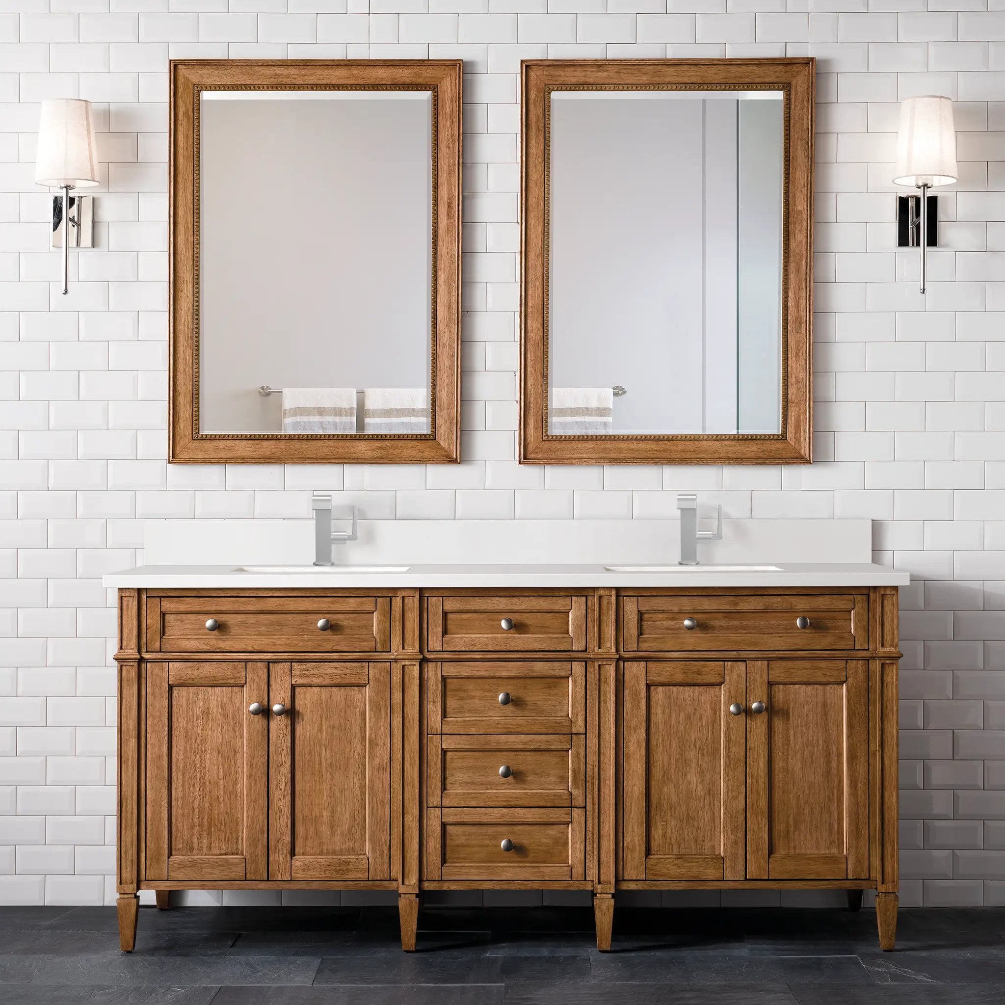 saddle brown vanity