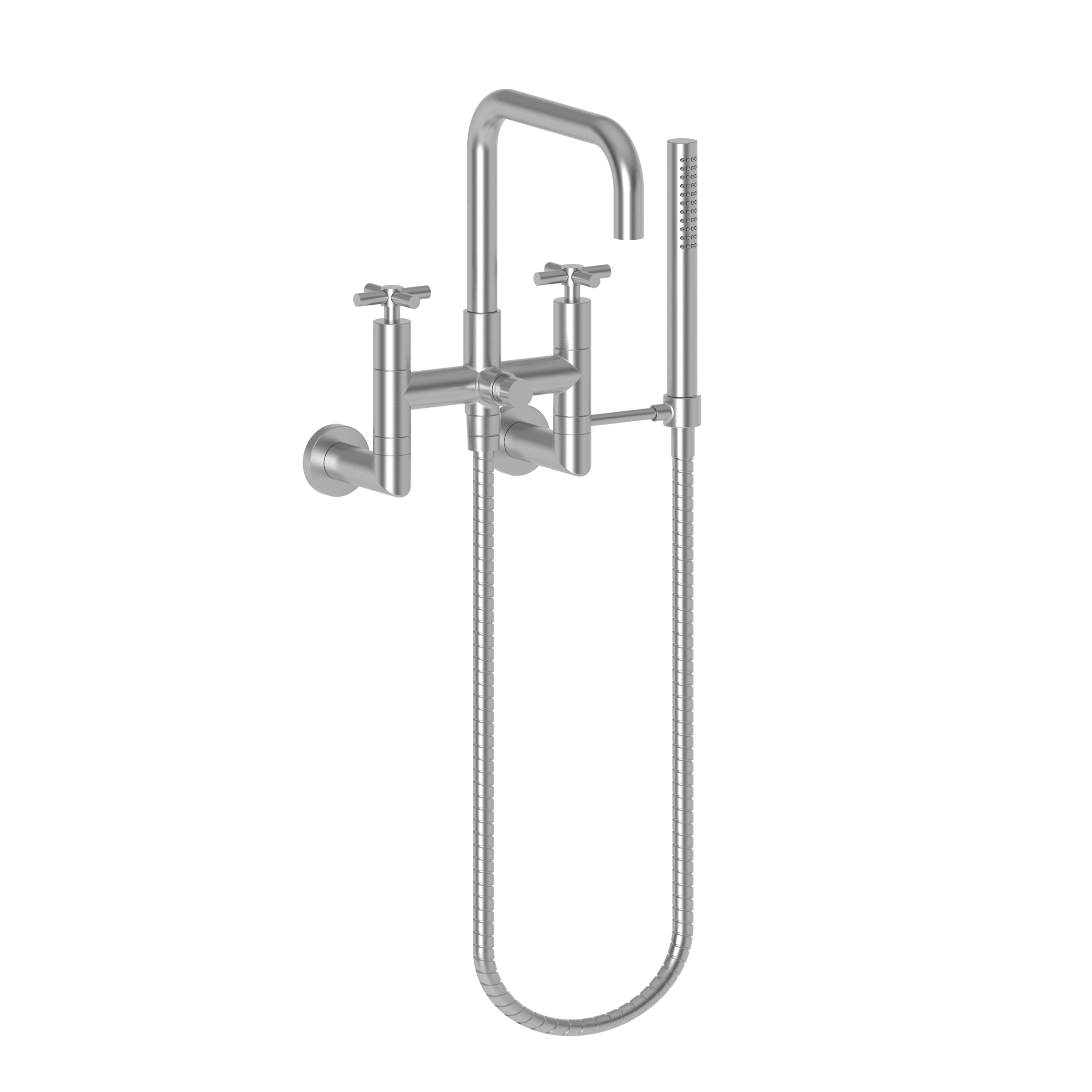 Newport Brass East Square Exposed Tub & Hand Shower Set - Wall Mount