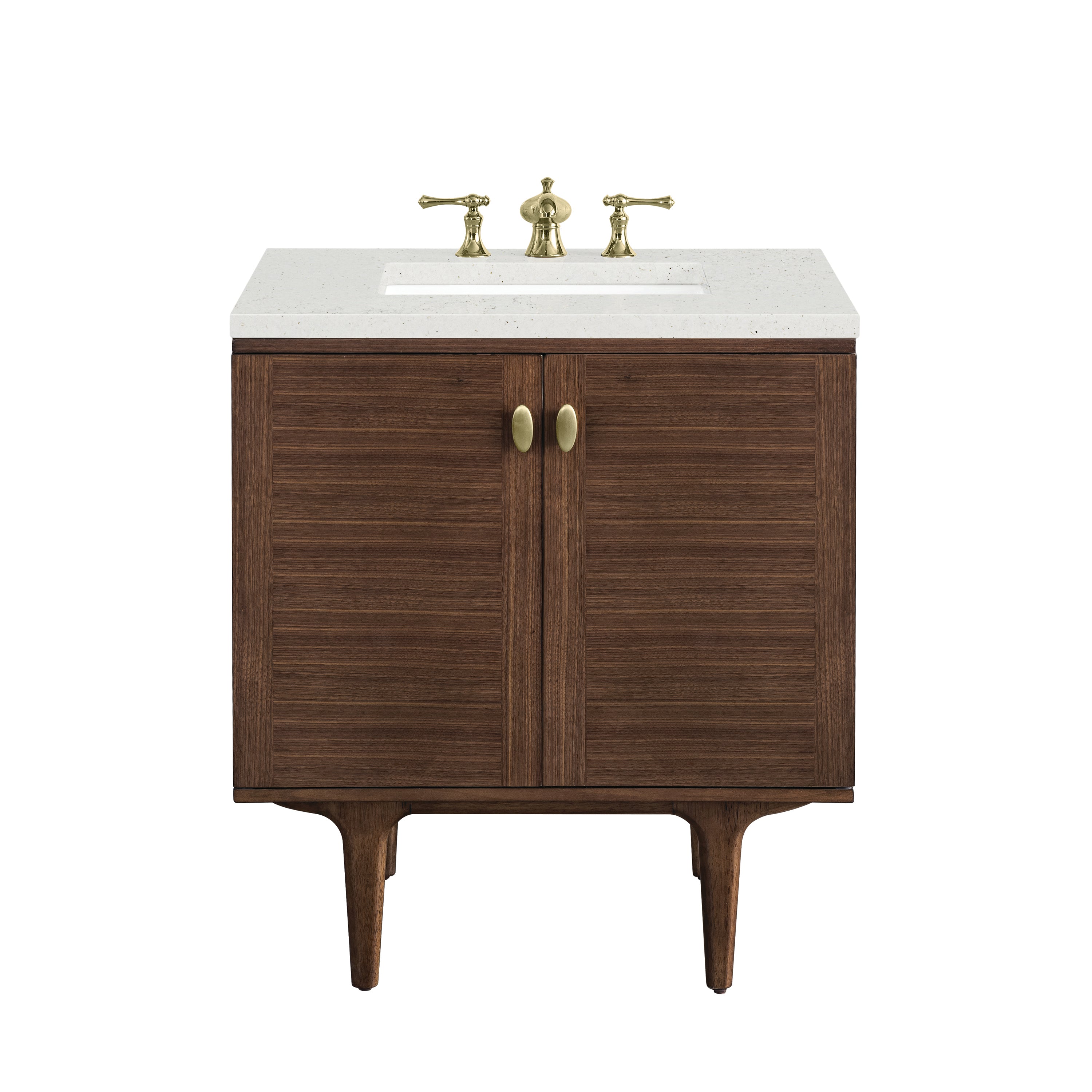 James Martin Vanities Amberly 30" Single Vanity - Mid-Century Walnut