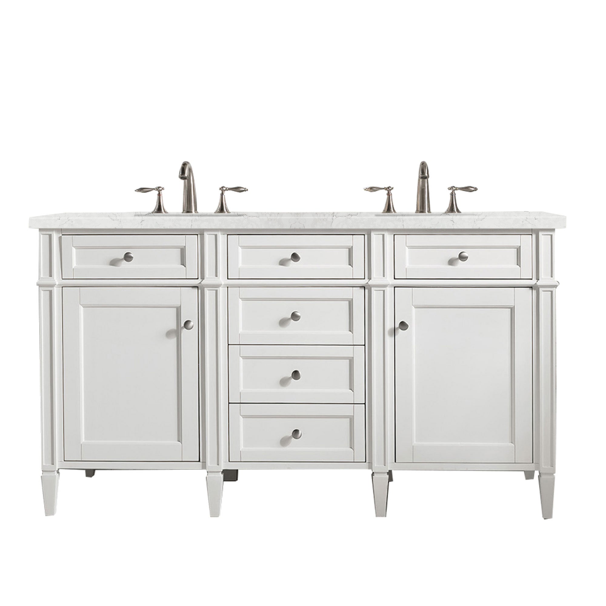 James Martin Vanities Brittany 60" Double Vanity - Bright White