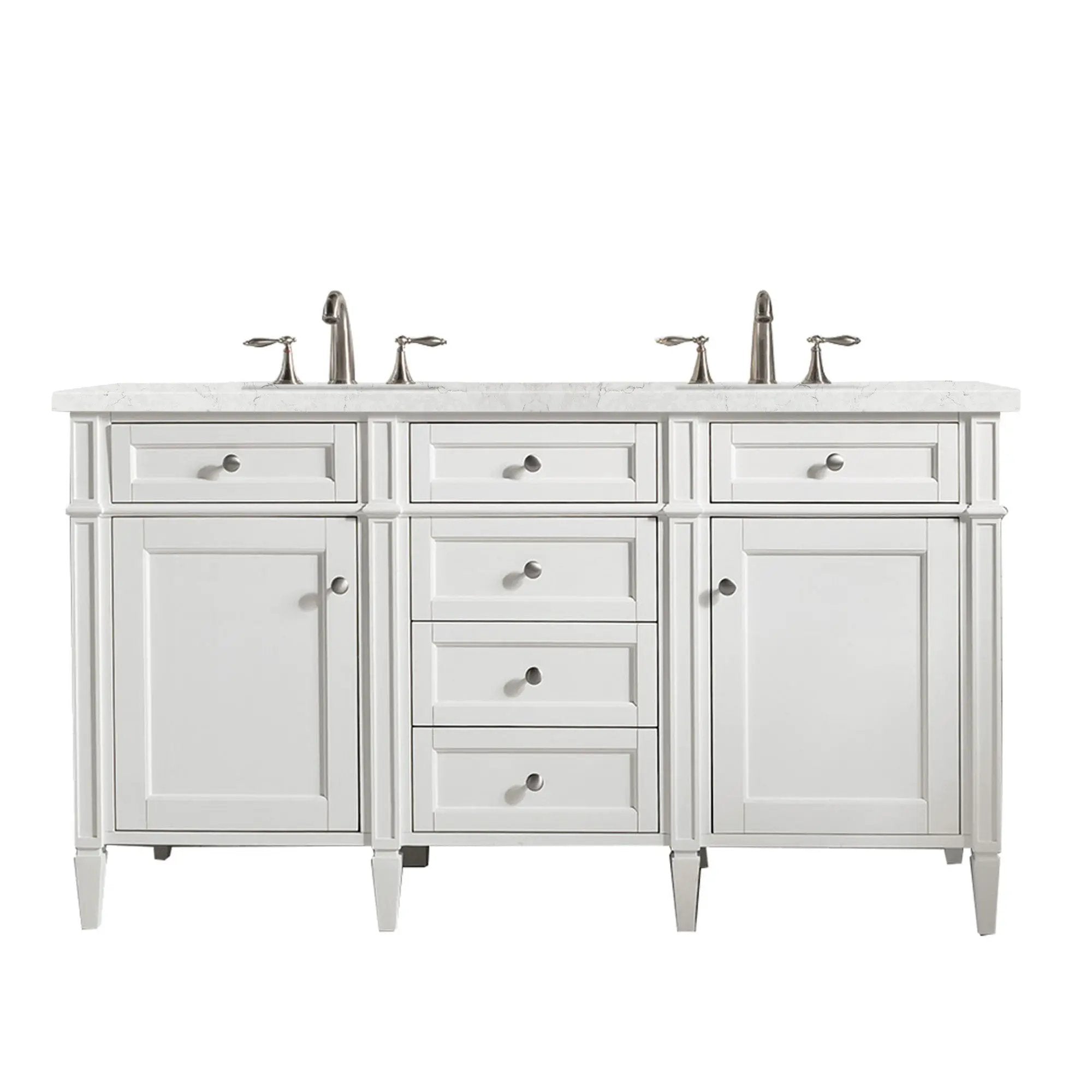 James Martin Brittany 60" Double Vanity Set - Bright White by James Martin Vanities