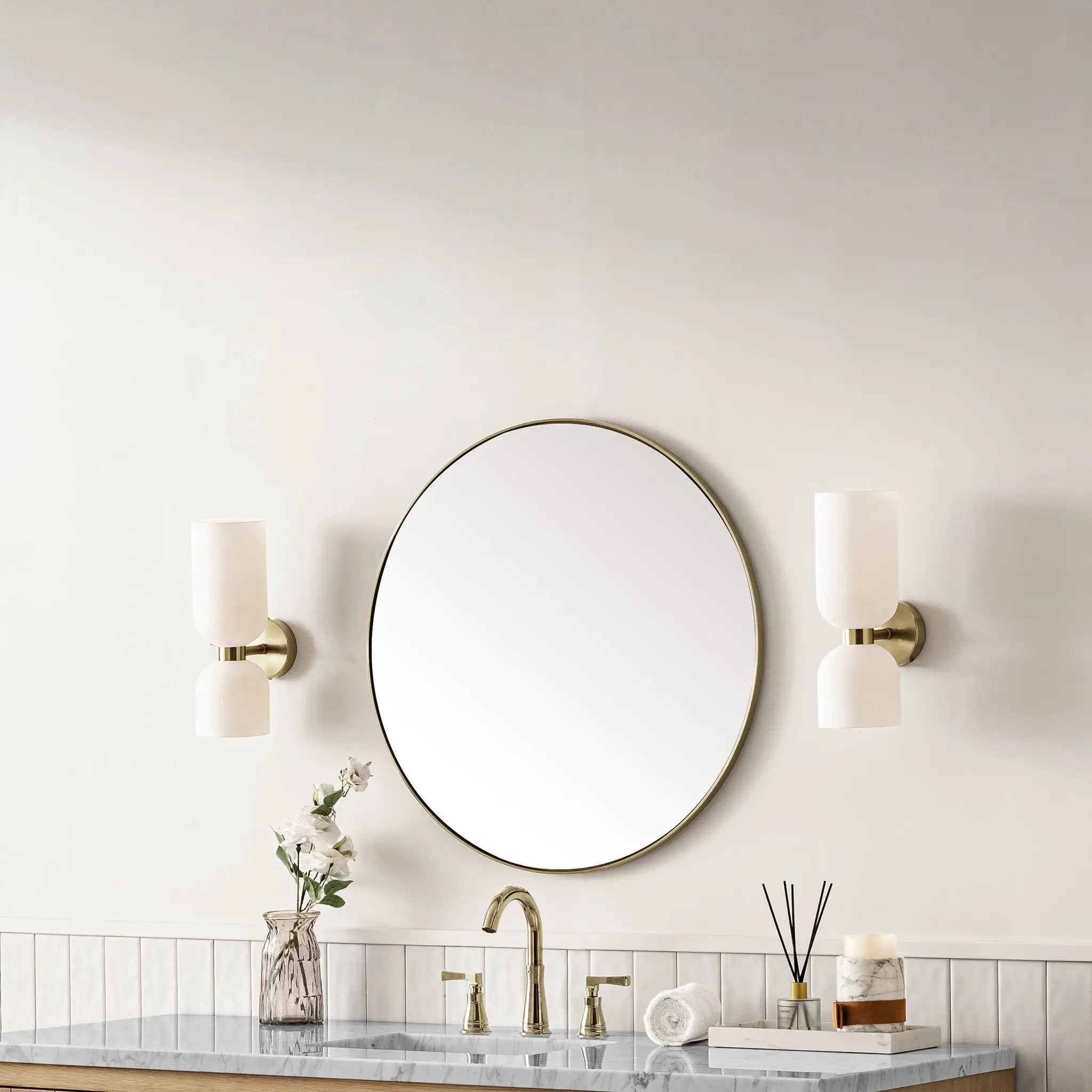 champagne brass mirror