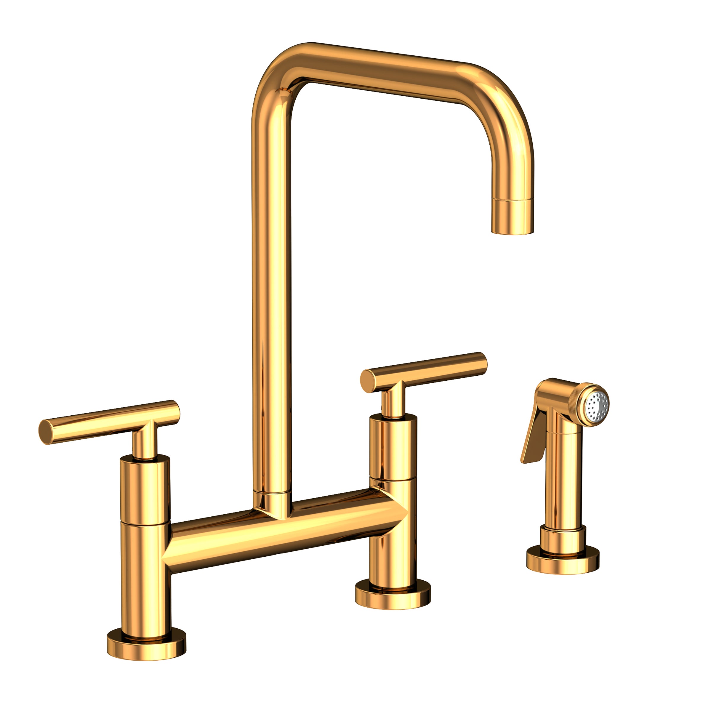 Newport Brass East Square Kitchen Bridge Faucet with Side Spray