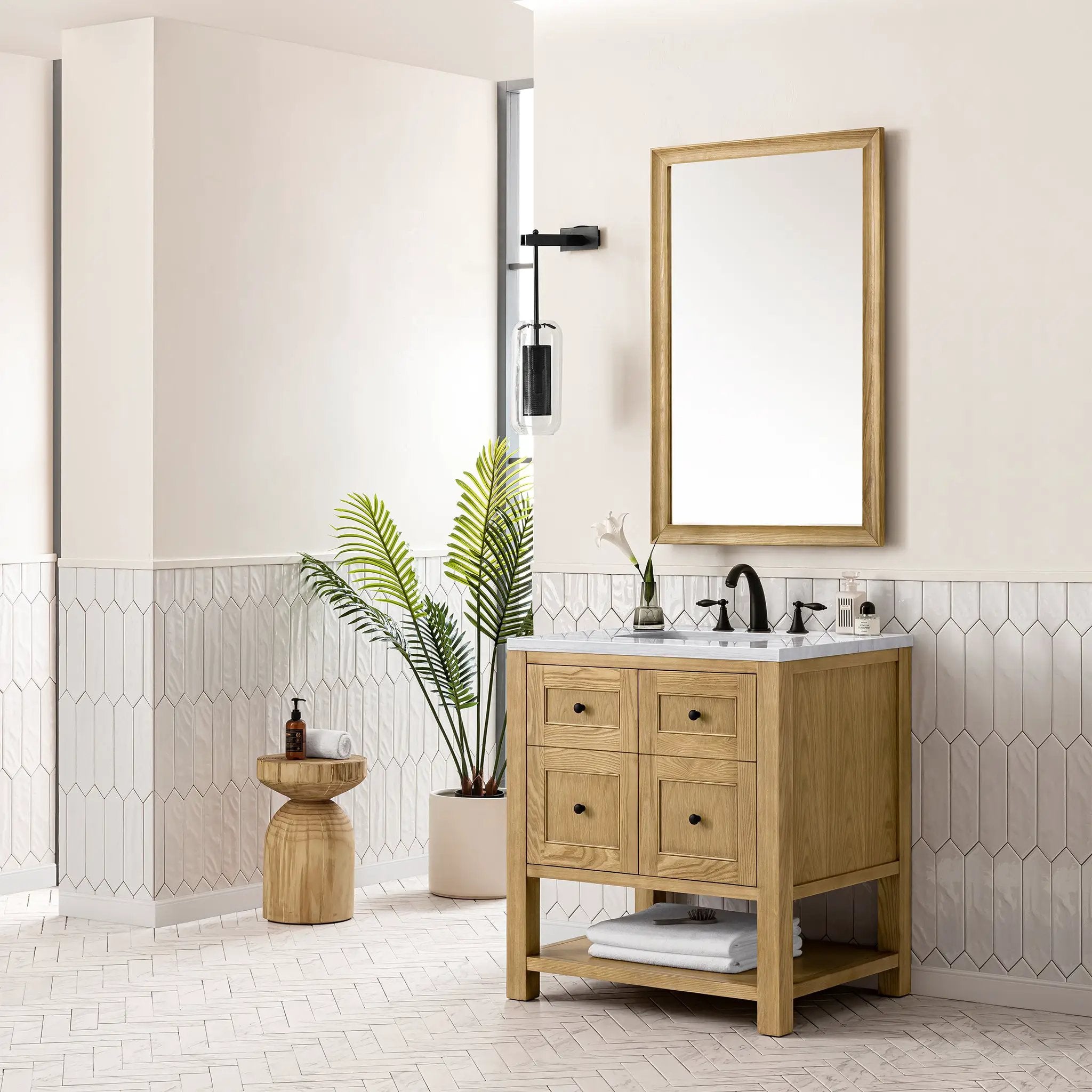 light natural oak vanity