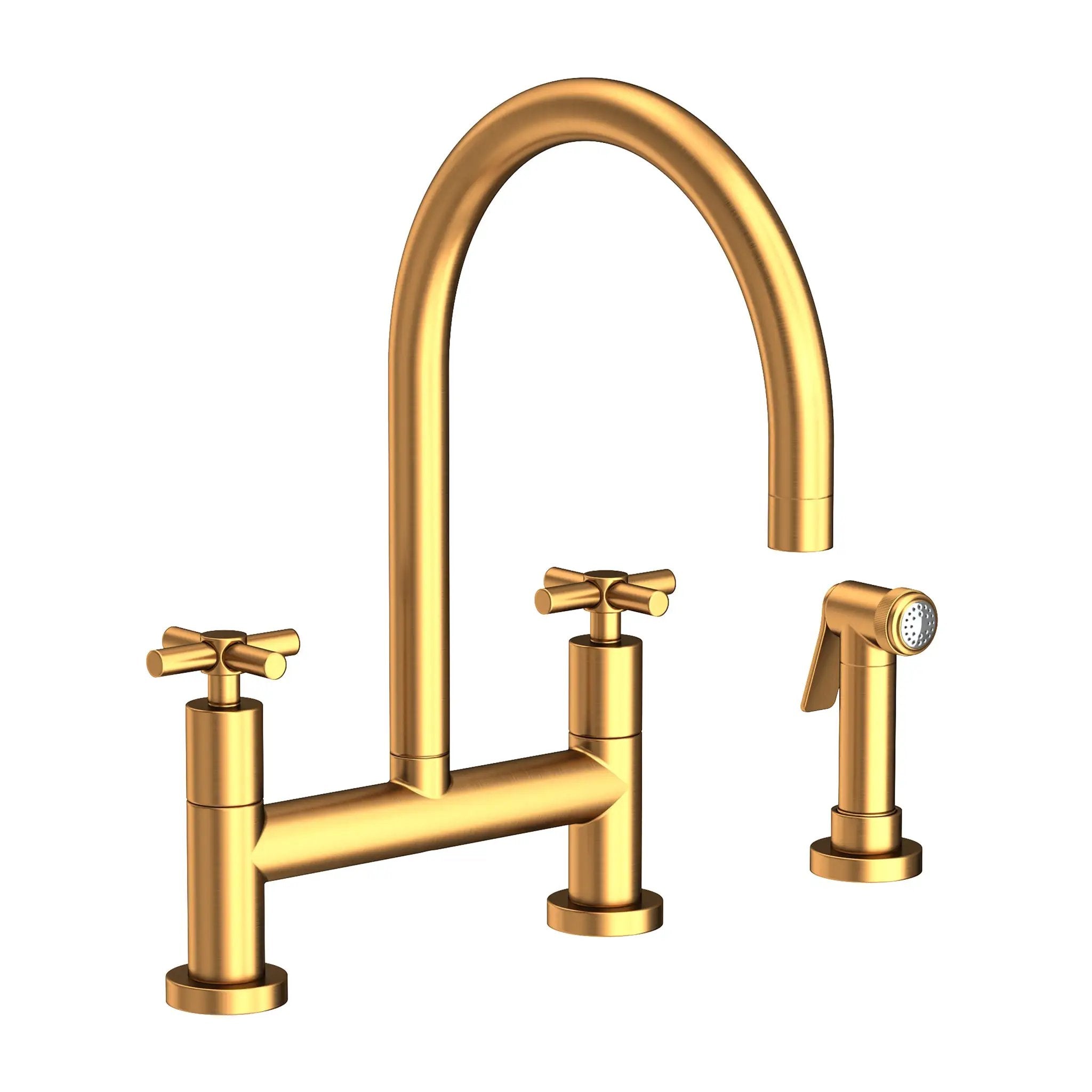 Newport Brass East Linear Kitchen Bridge Faucet with Side Spray by Newport Brass
