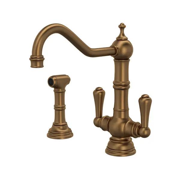 Rohl Edwardian Two Handle Kitchen Faucet with Side Spray by Rohl