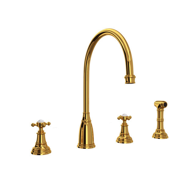 Rohl Georgian Era Two Handle Kitchen Faucet with Side Spray