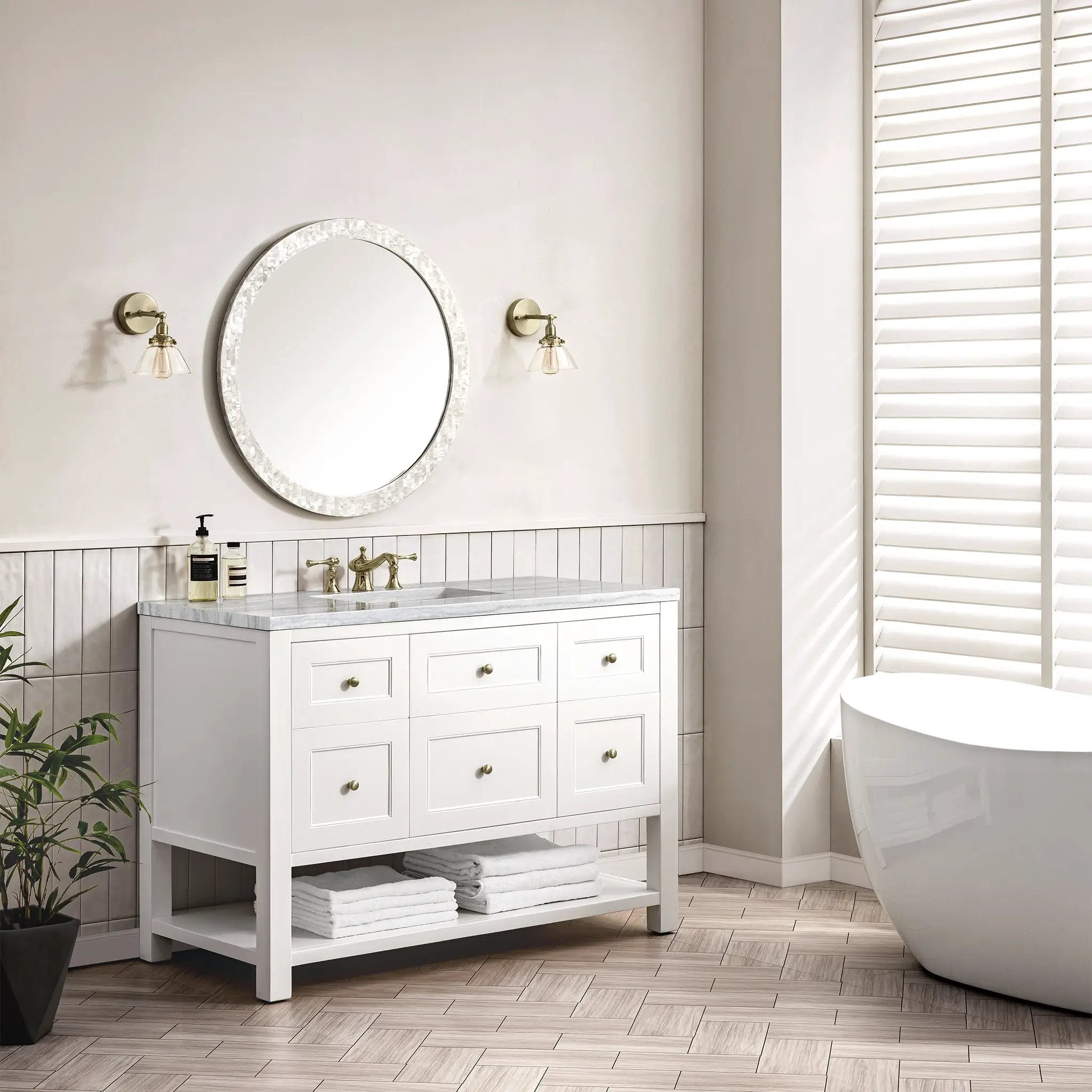 bright white vanity