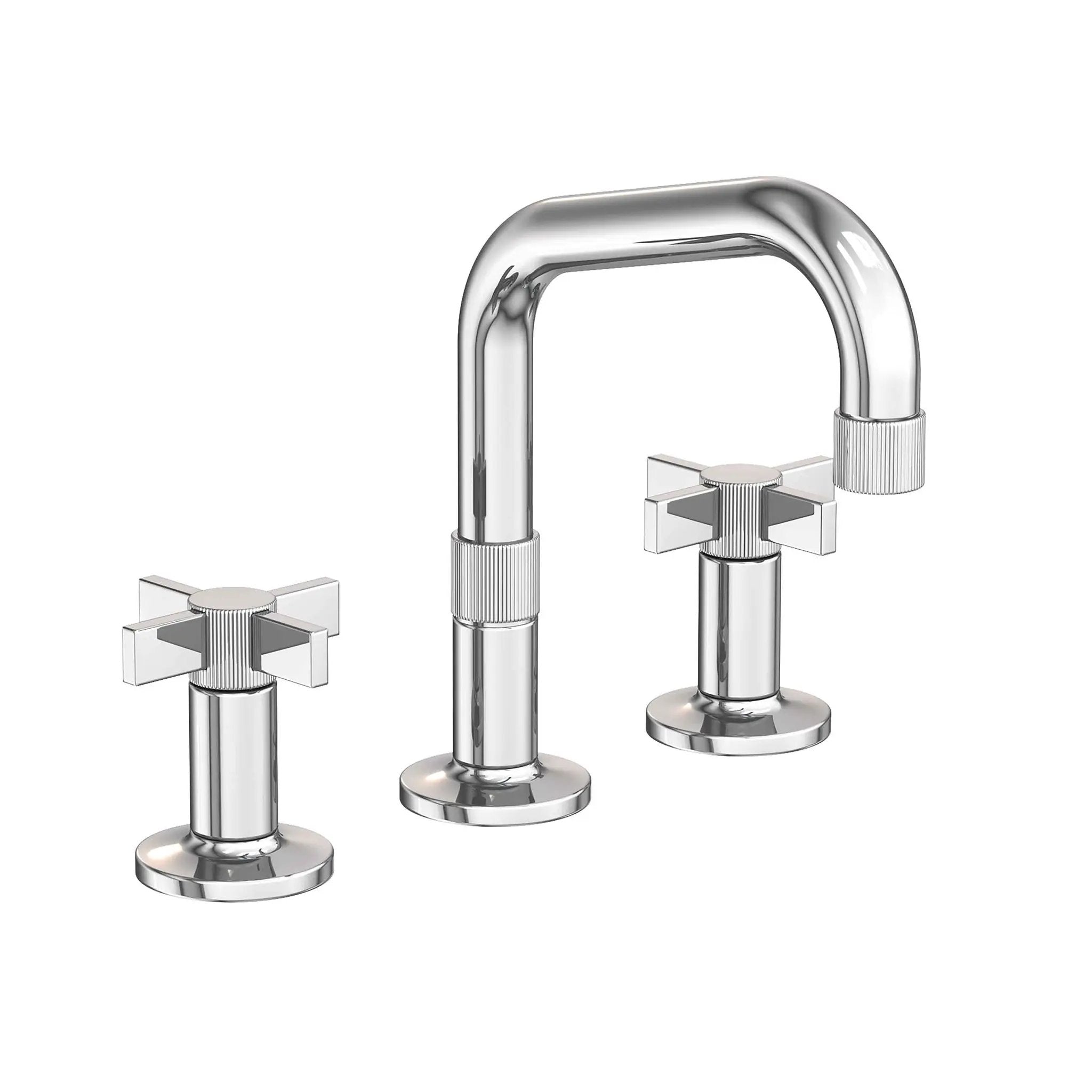 polished chrome lavatory faucet