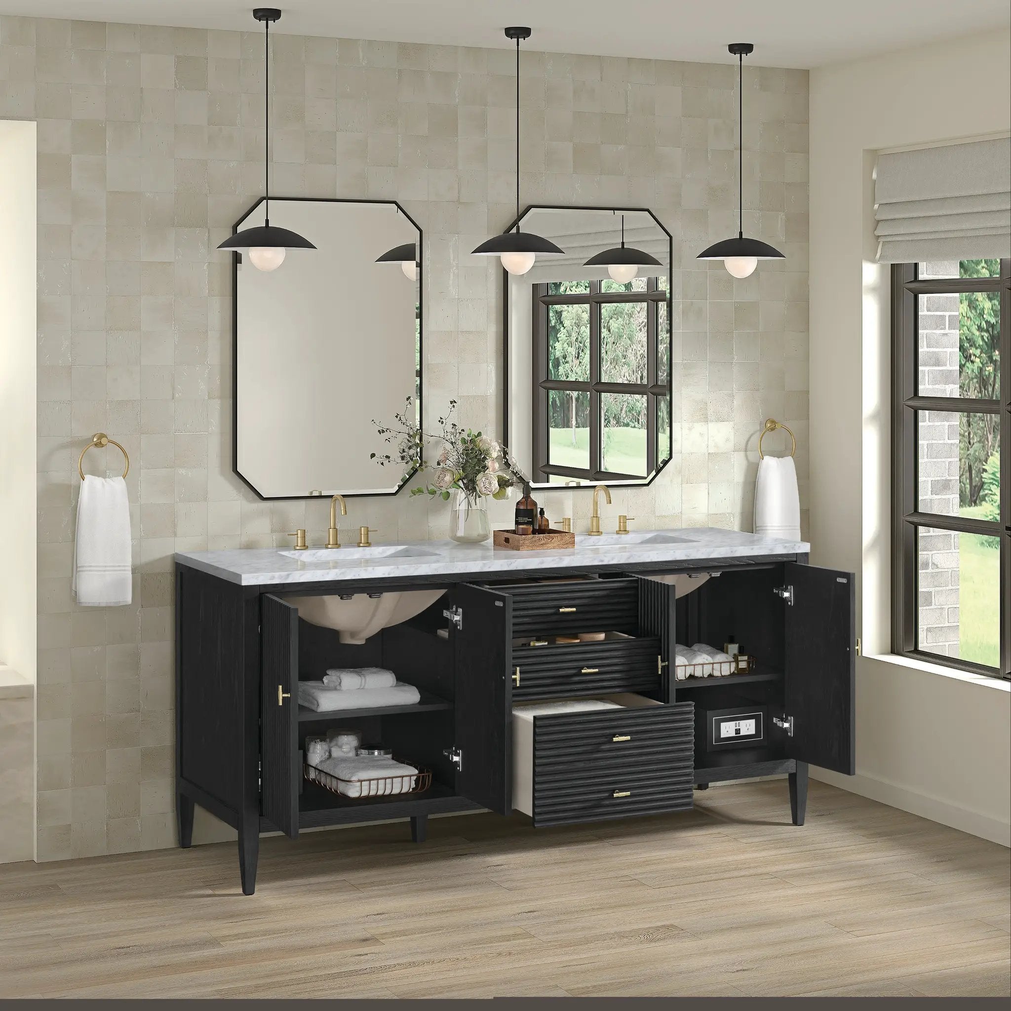 carbon oak vanity