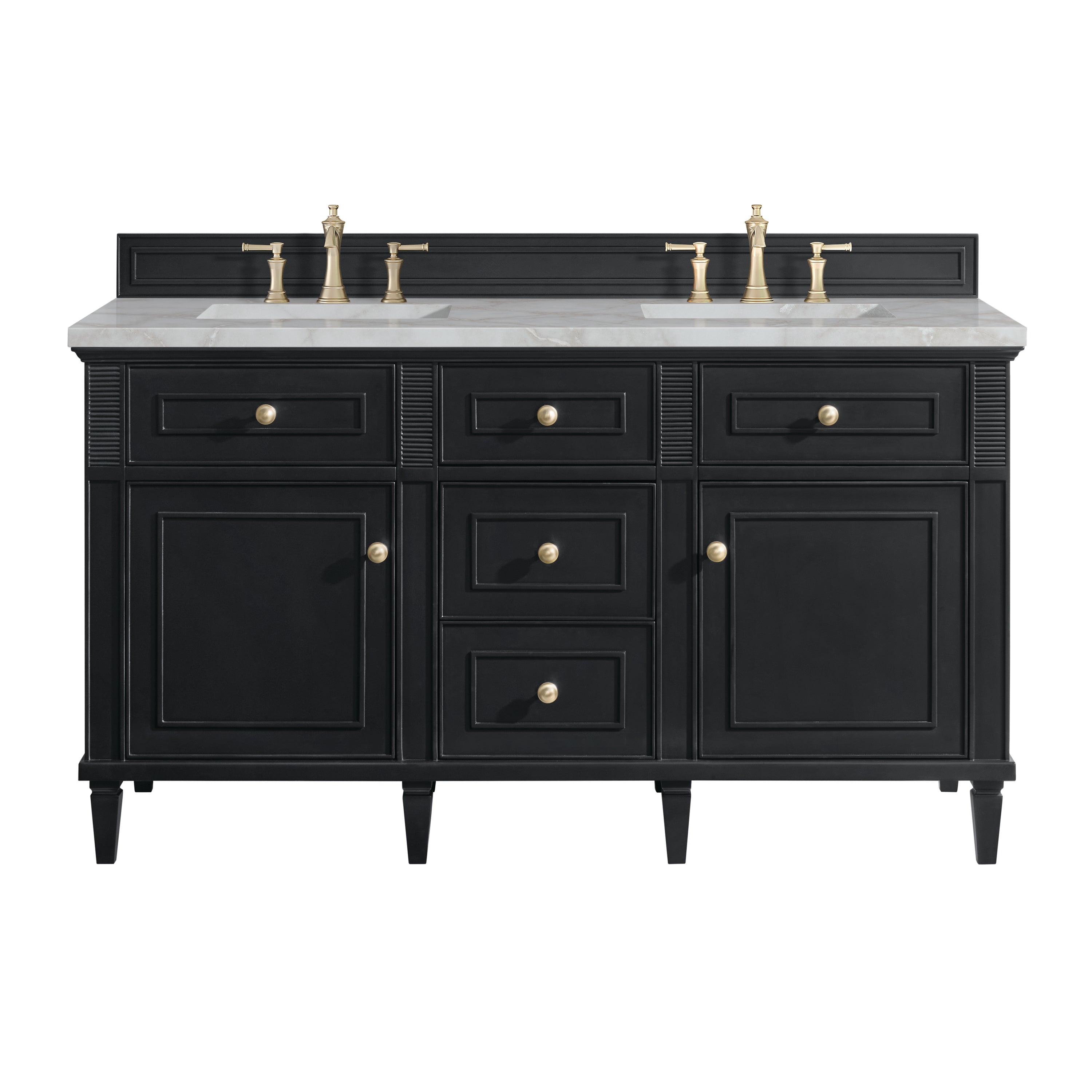 James Martin Vanities Lorelai 60" Double Vanity - Black Onyx