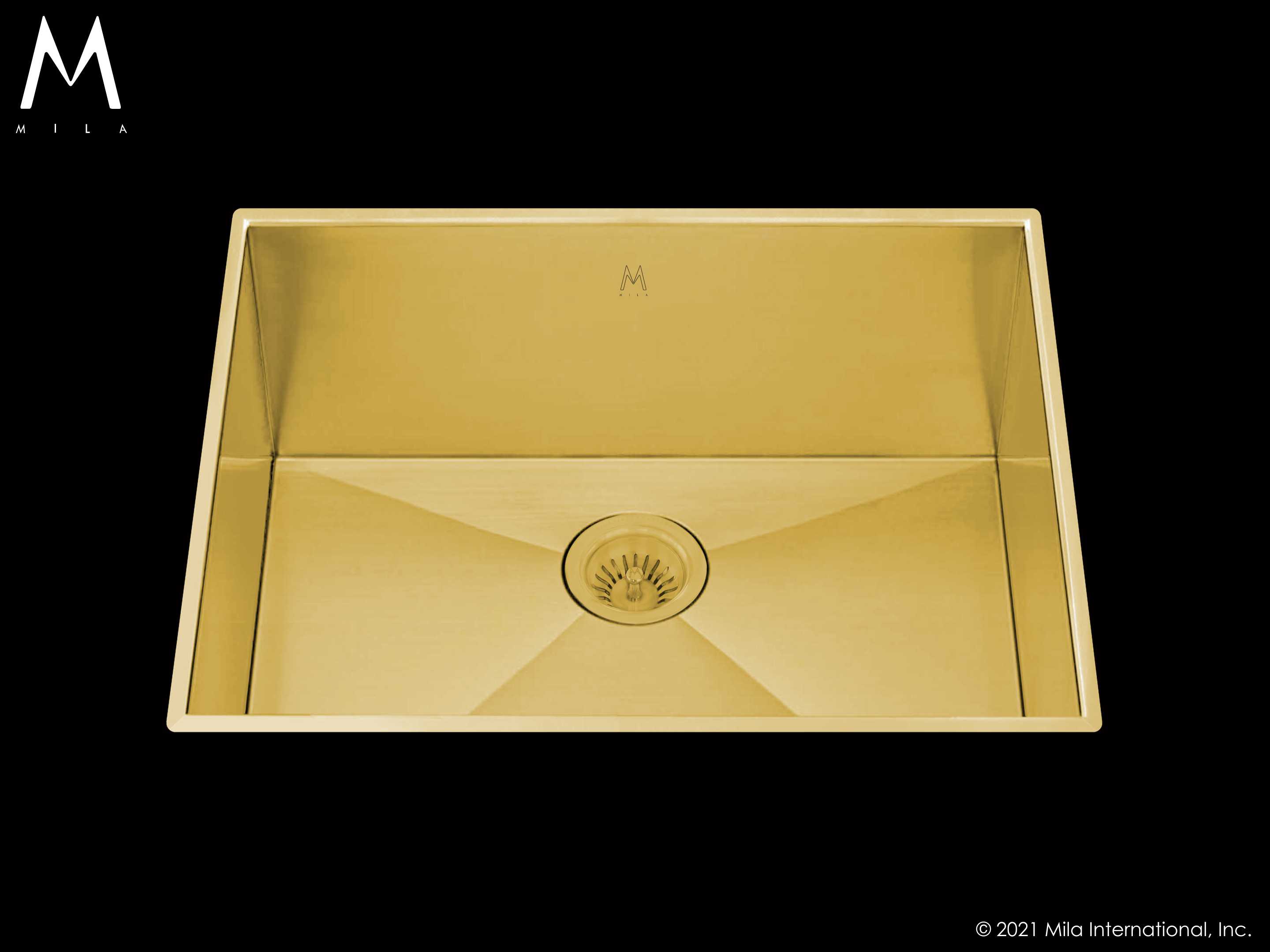 MILA PROFILE Low Profile Single Bowl Flush-Mount 24x 17.5 Round Corner Kitchen Sink