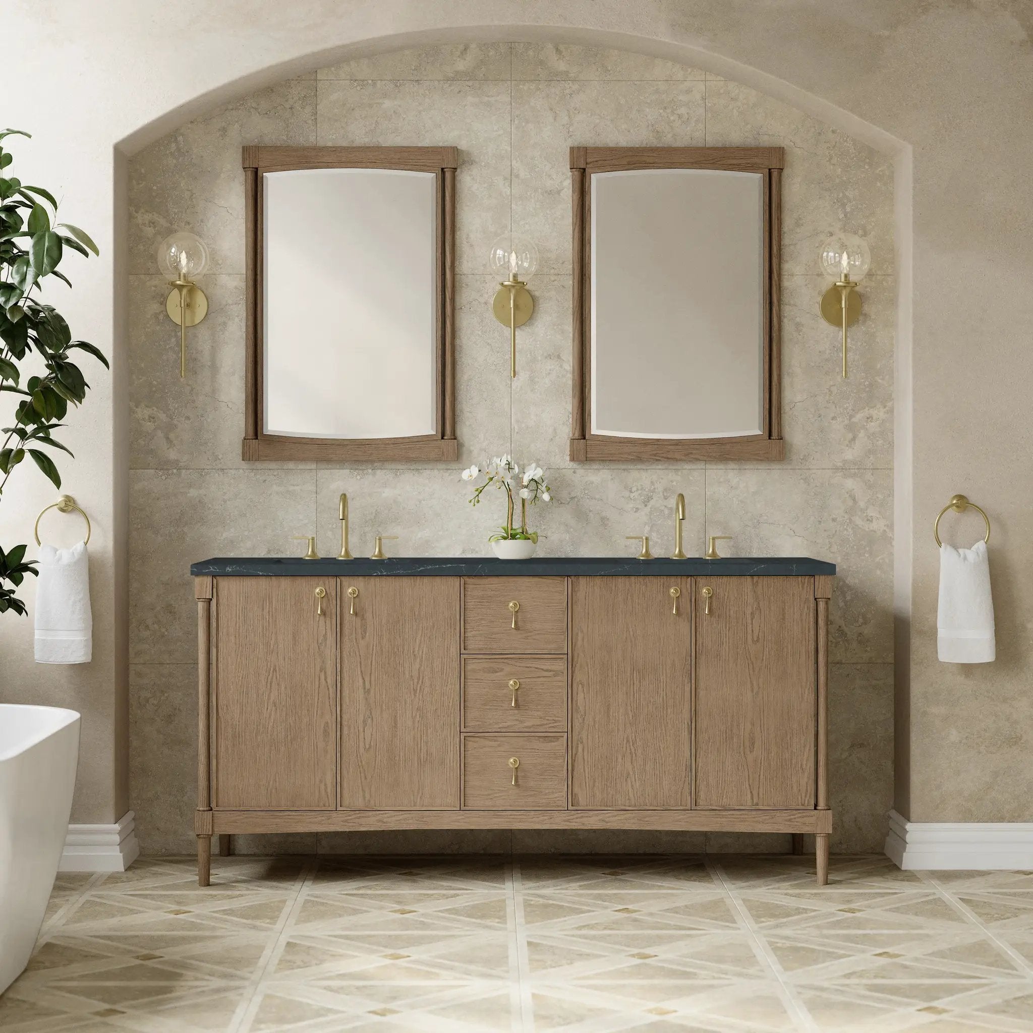 weathered oak vanity