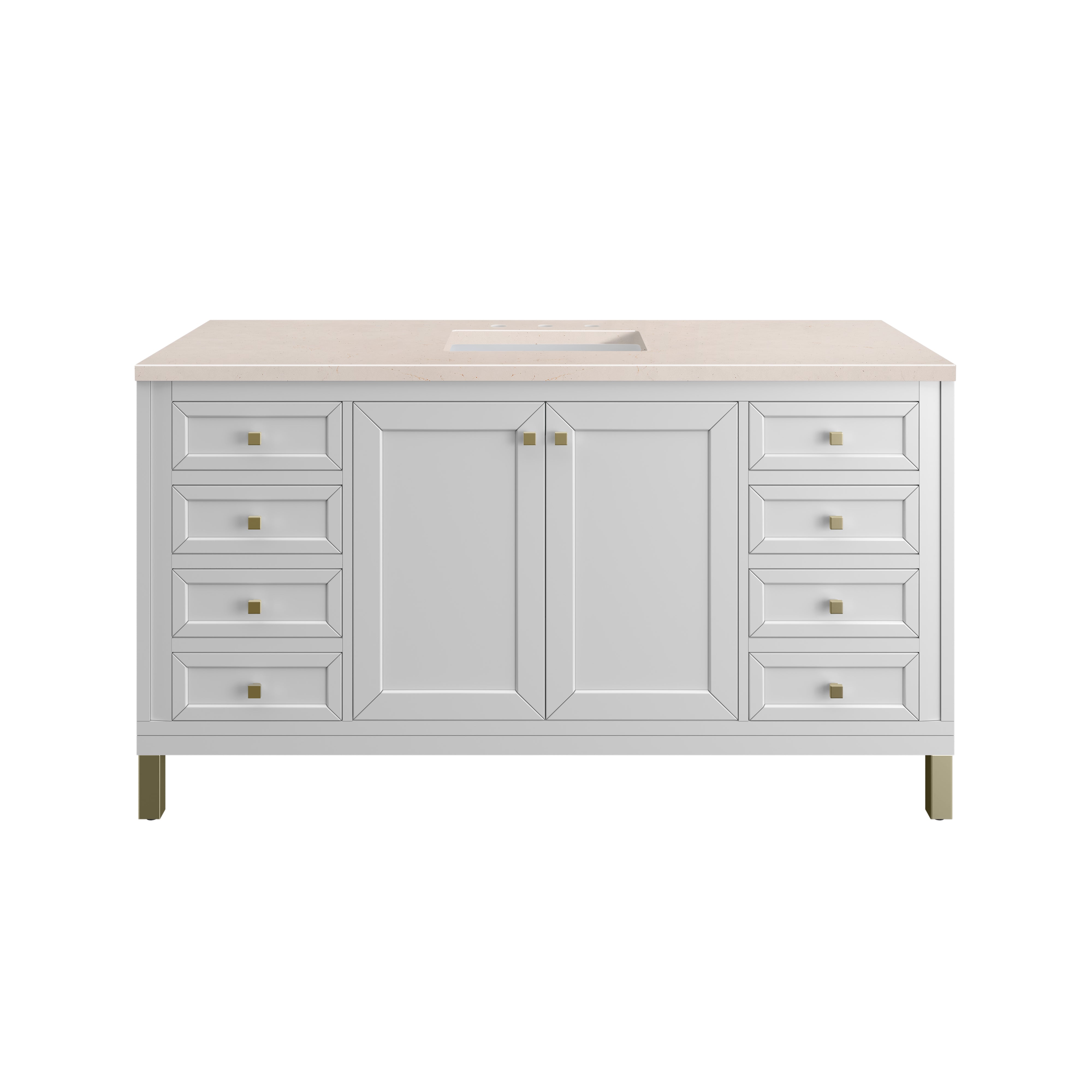 James Martin Vanities Chicago 60" Single Vanity - Glossy White