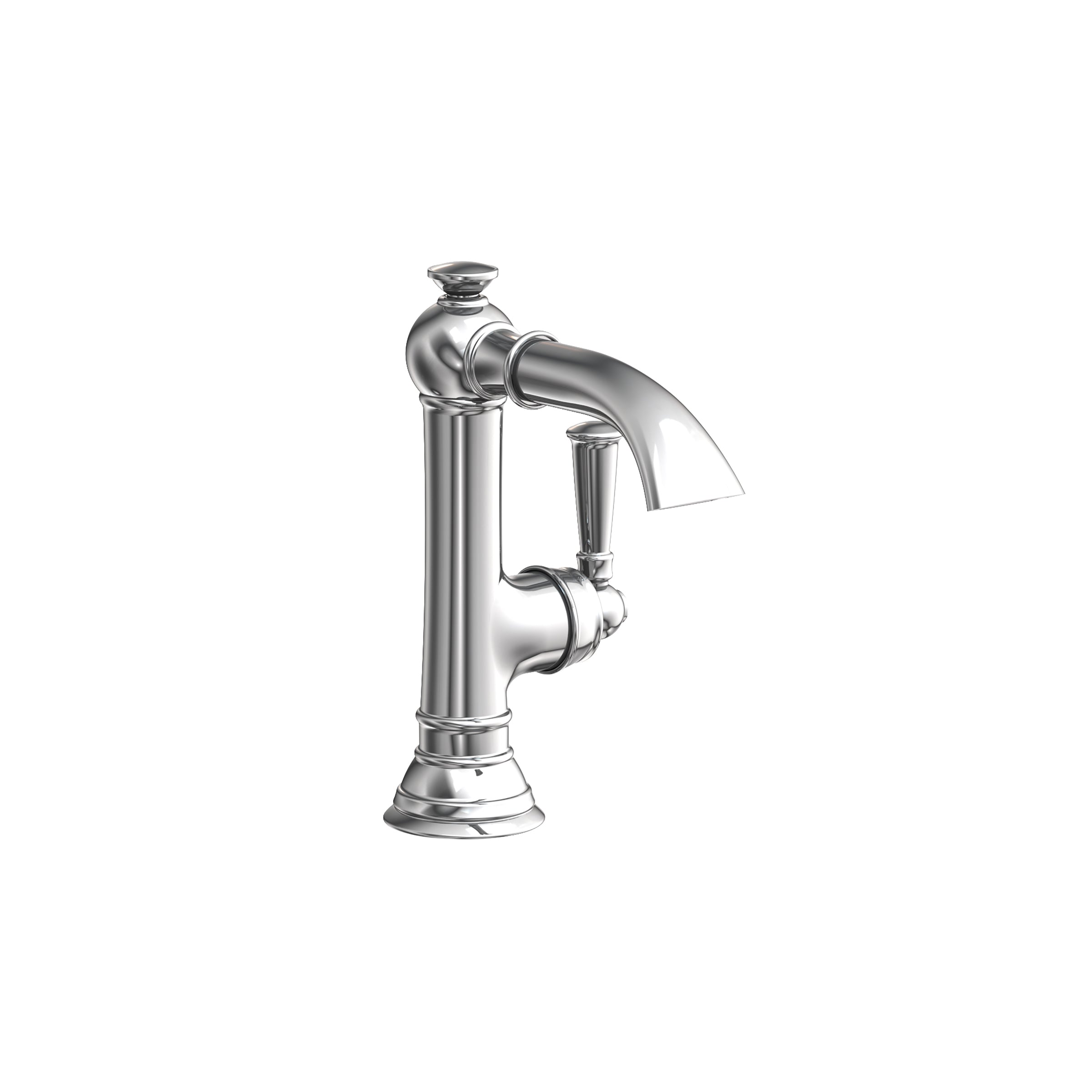 polished chrome lavatory faucet