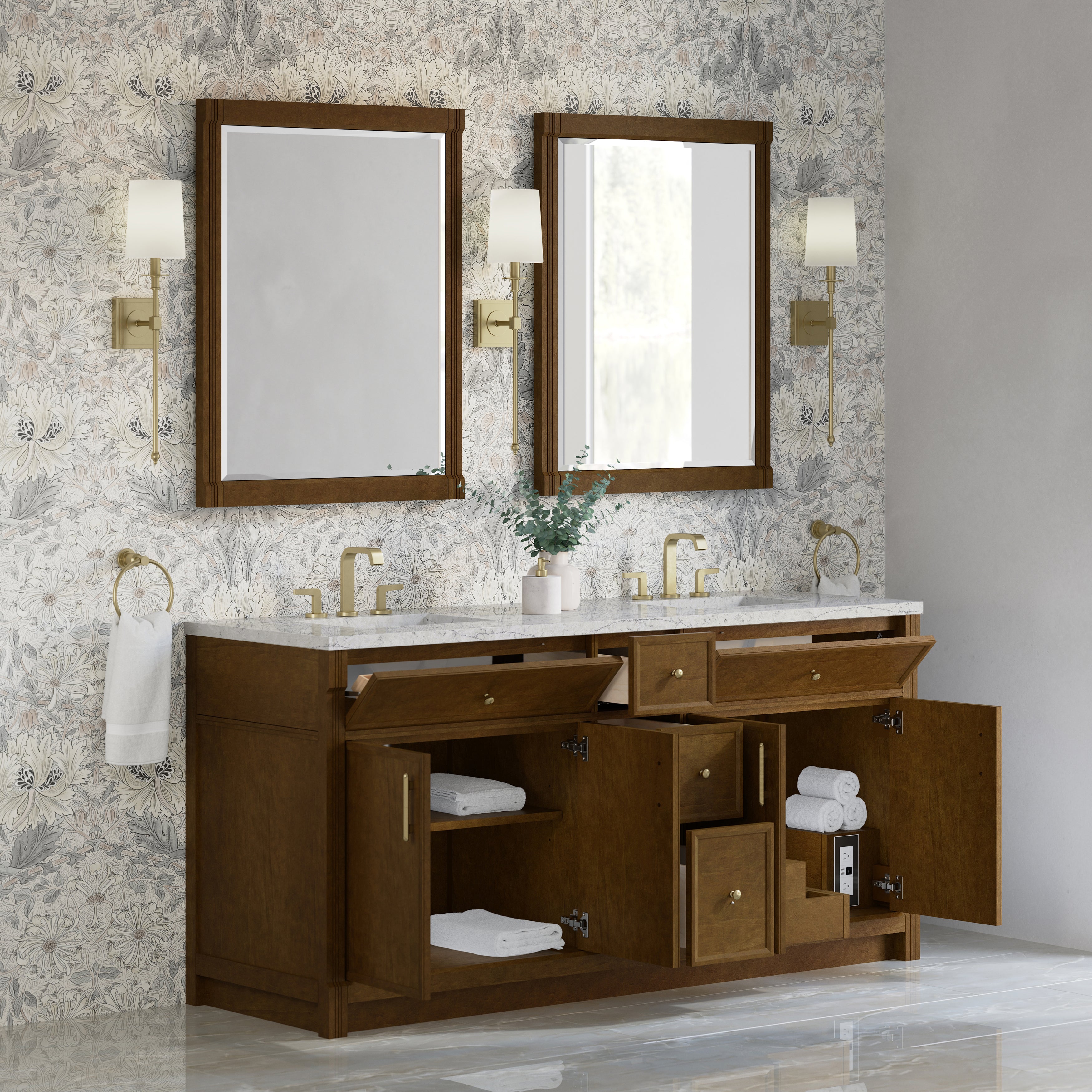 honey oak vanity