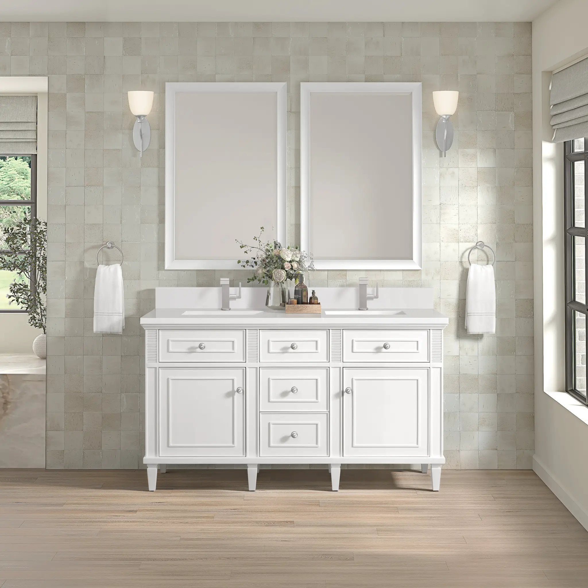 bright white vanity