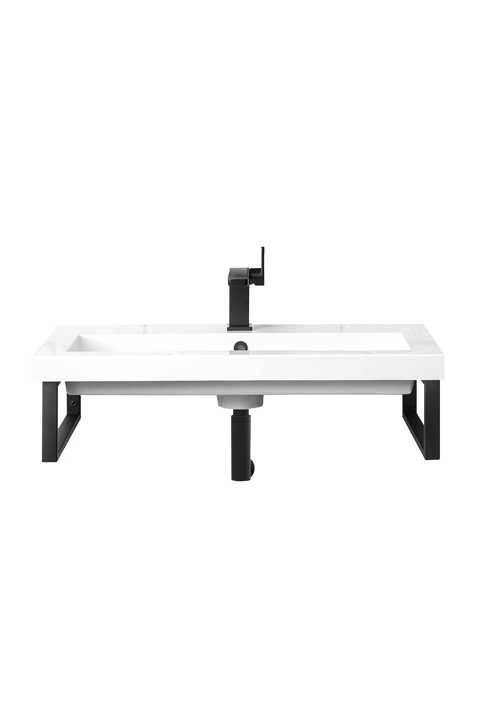 James Martin Two Boston 15.25" Wall Brackets with 31.5" White Glossy Composite Stone Top by James Martin Vanities