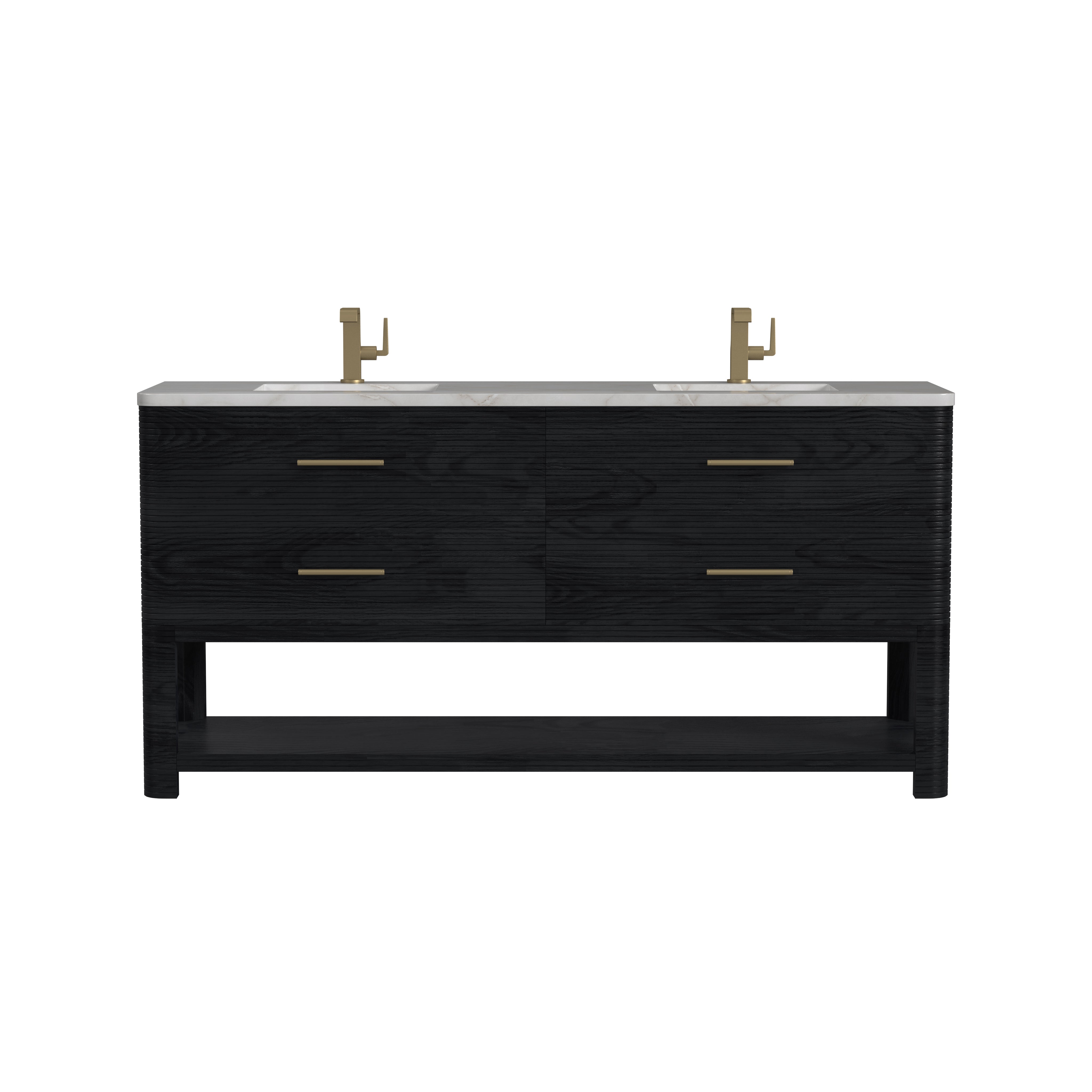 James Martin Vanities Lucian 72" Double Vanity - Carbon Oak
