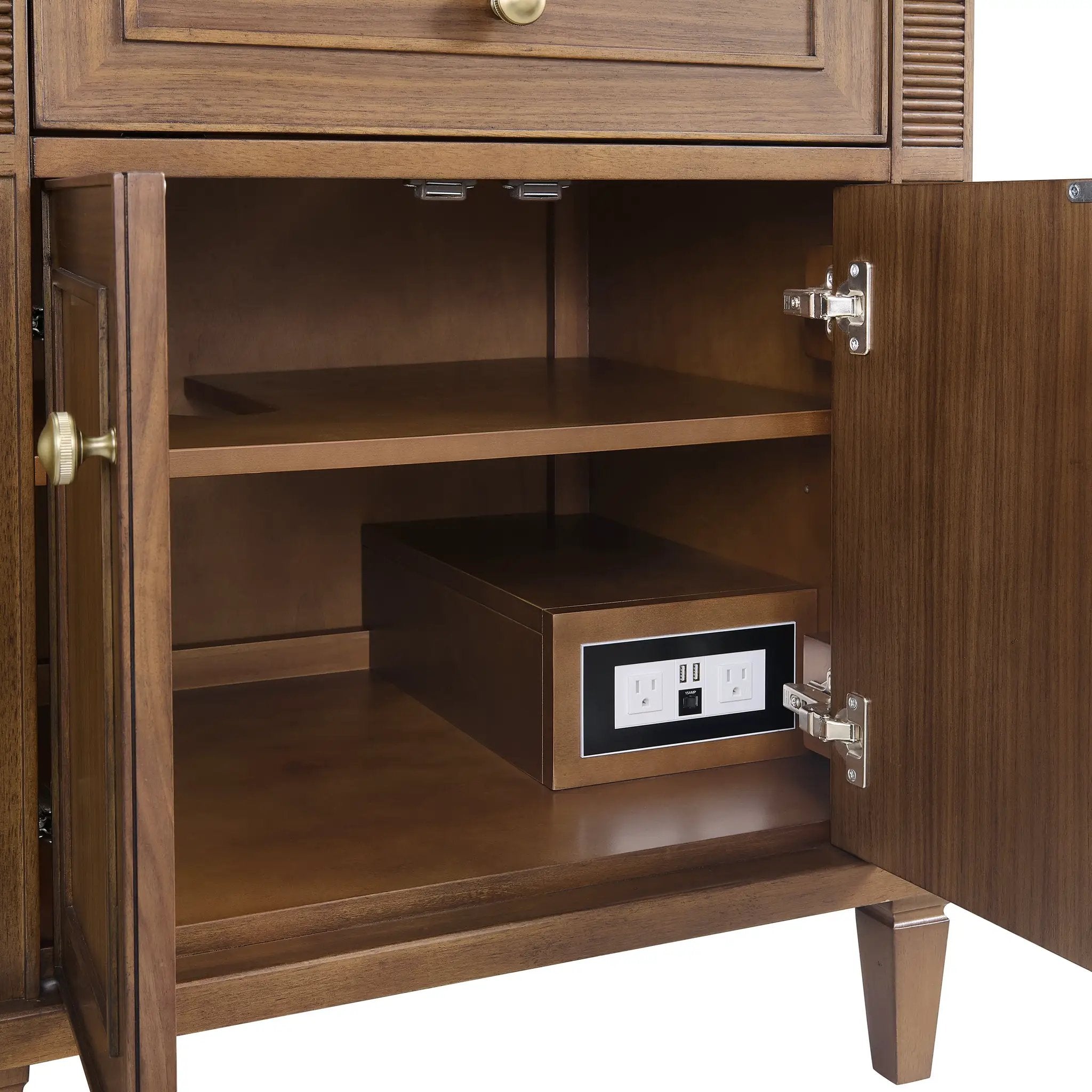 mid-century walnut vanity