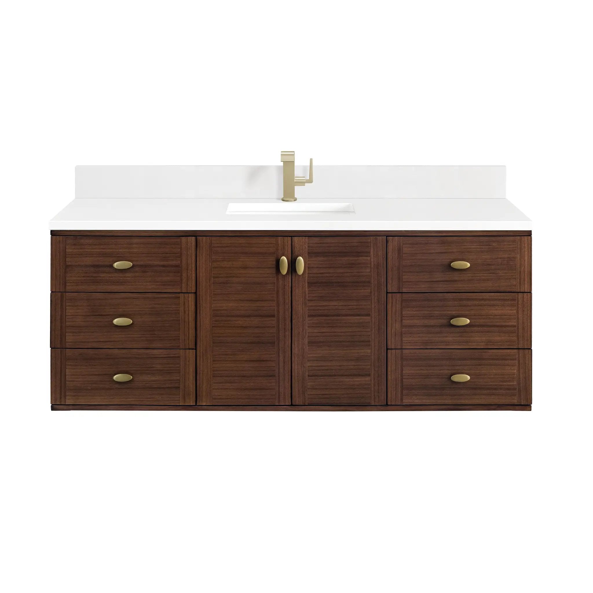 James Martin Amberly 60" Single Vanity Set - Mid-Century Walnut by James Martin Vanities